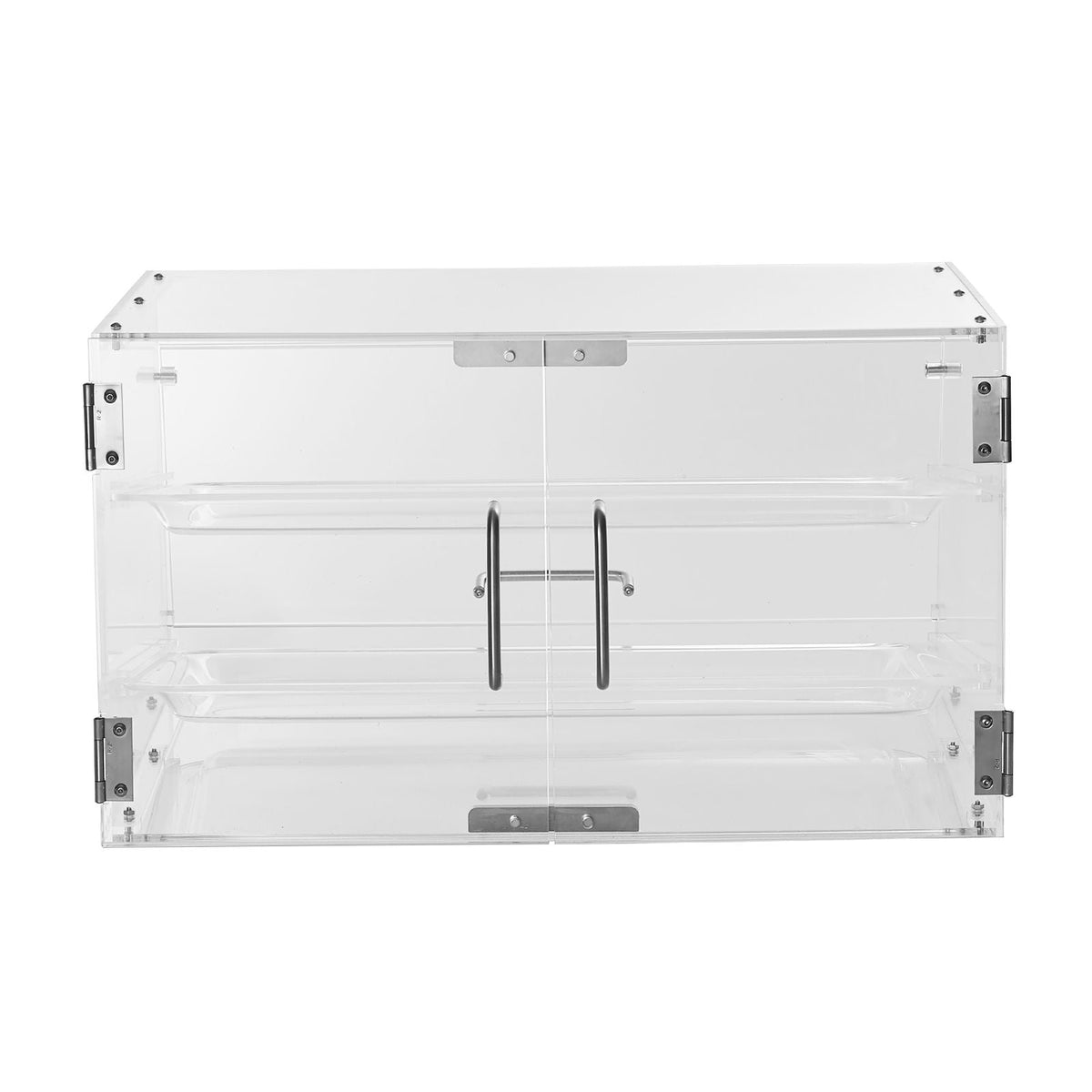 Pastry Display Case, 2-Tier Commercial Countertop Bakery Display Case, Acrylic Display Box with Rear Door Access & Removable Shelves, Keep Fresh for Donut Bagels Cake Cookie, 20.7"x13.2"x11.9"