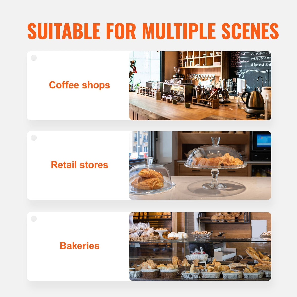 Pastry Display Case, 2-Tier Commercial Countertop Bakery Display Case, Acrylic Display Box with Rear Door Access & Removable Shelves, Keep Fresh for Donut Bagels Cake Cookie, 22"x14"x14"
