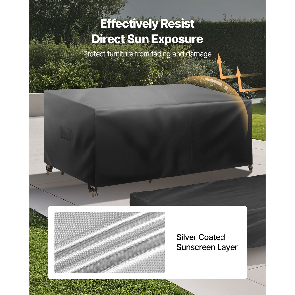 Patio Furniture Cover 4-Piece Set, 420D Heavy Duty Waterproof Outdoor Dining Table and Chairs Cover Set, Lawn Patio Furniture Covers for Outdoor Sofa, Couch, Chairs, Coffee Table, Black