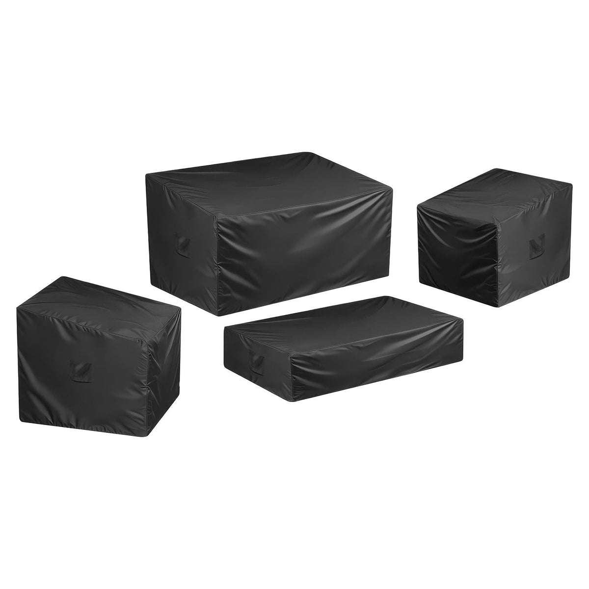 Patio Furniture Cover 4-Piece Set, 420D Heavy Duty Waterproof Outdoor Dining Table and Chairs Cover Set, Lawn Patio Furniture Covers for Outdoor Sofa, Couch, Chairs, Coffee Table, Black