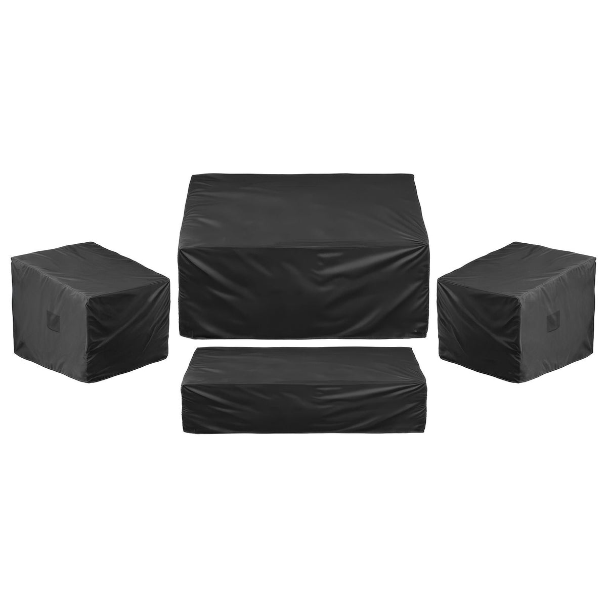 Patio Furniture Cover 4-Piece Set, 420D Heavy Duty Waterproof Outdoor Dining Table and Chairs Cover Set, Lawn Patio Furniture Covers for Outdoor Sofa, Couch, Chairs, Coffee Table, Black