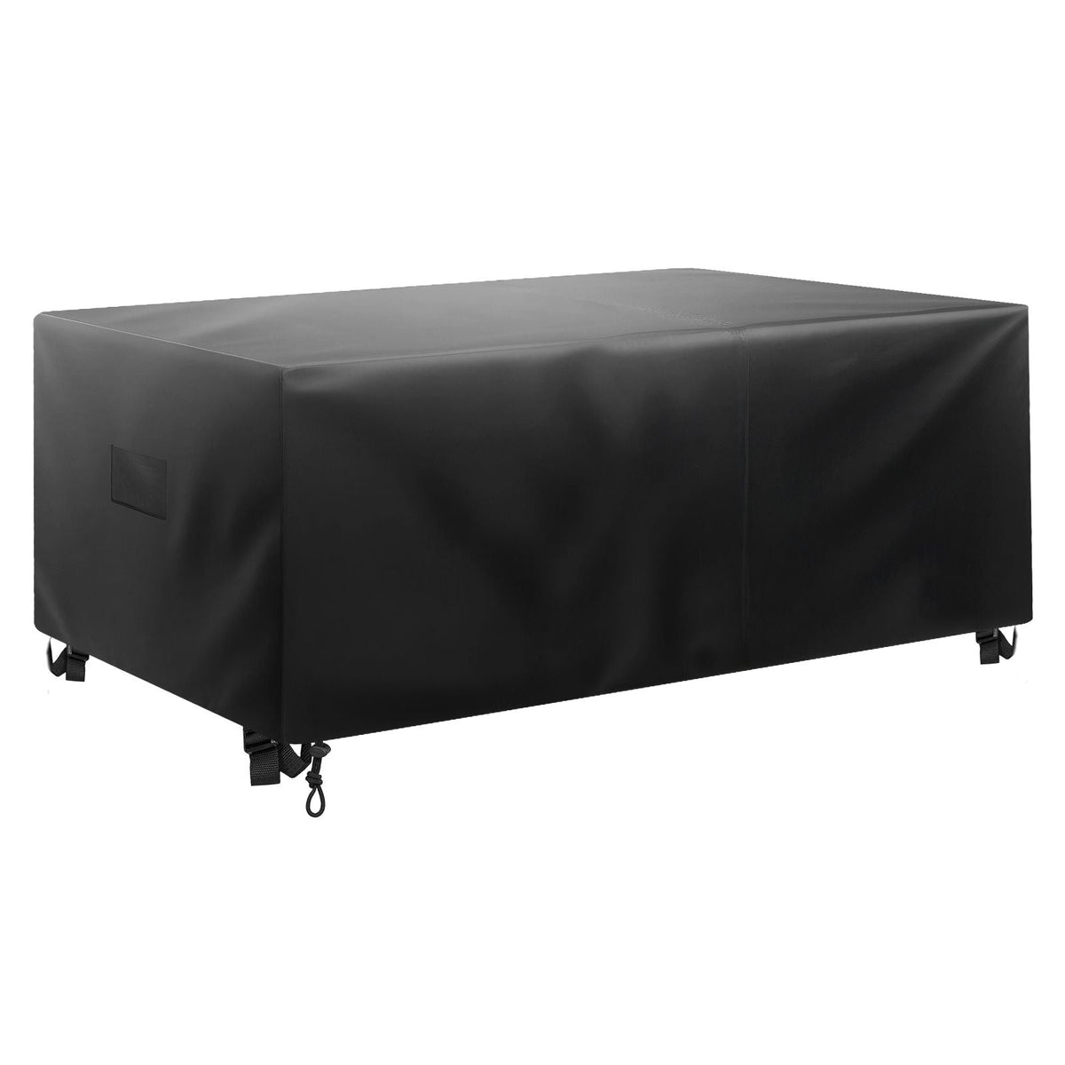 Patio Furniture Cover, 420D Heavy Duty Waterproof Outdoor Dining Table and Chairs Cover, Large Rectangular Patio Table Covers with Air Vent for All Weather, 126L x 63W x 28H inch, Black