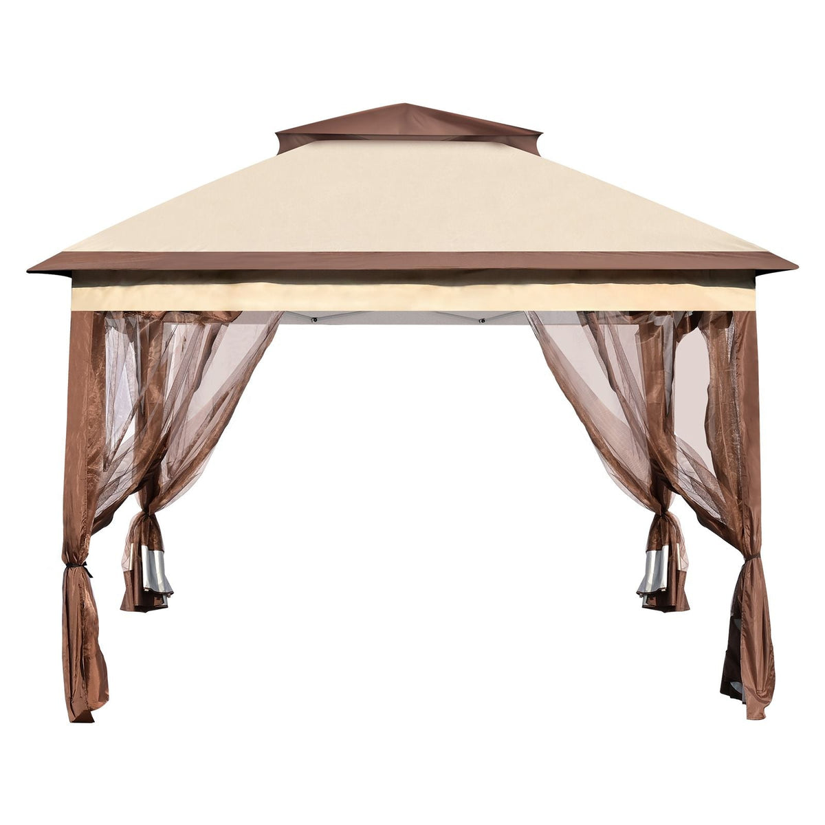 Patio Gazebo, 11 x 11 FT Pop up Gazebo for 8-10 Person, with Mosquito Netting, Metal Frame, and PU Coated 250D Oxford Cloth, Outdoor Canopy Shelter for Patio, Backyard, Lawn, Garden, Deck