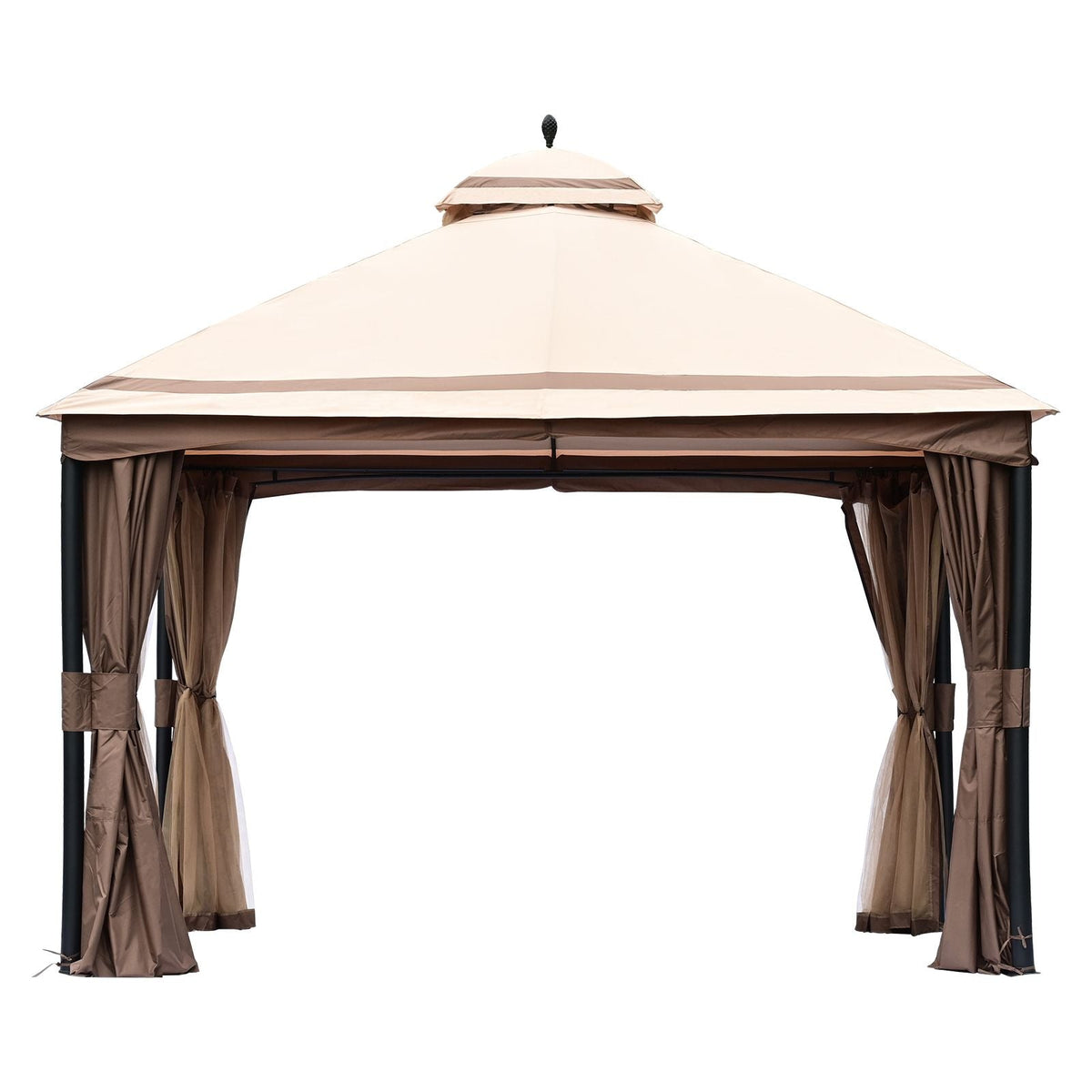 Patio Gazebo for 10-12 Person, 10 x 13 FT Backyard Gazebo, with Mosquito Netting, Metal Frame, and PU Coated 180G Polyester, Outdoor Canopy Shelter for Patio, Backyard, Lawn, Garden, Deck