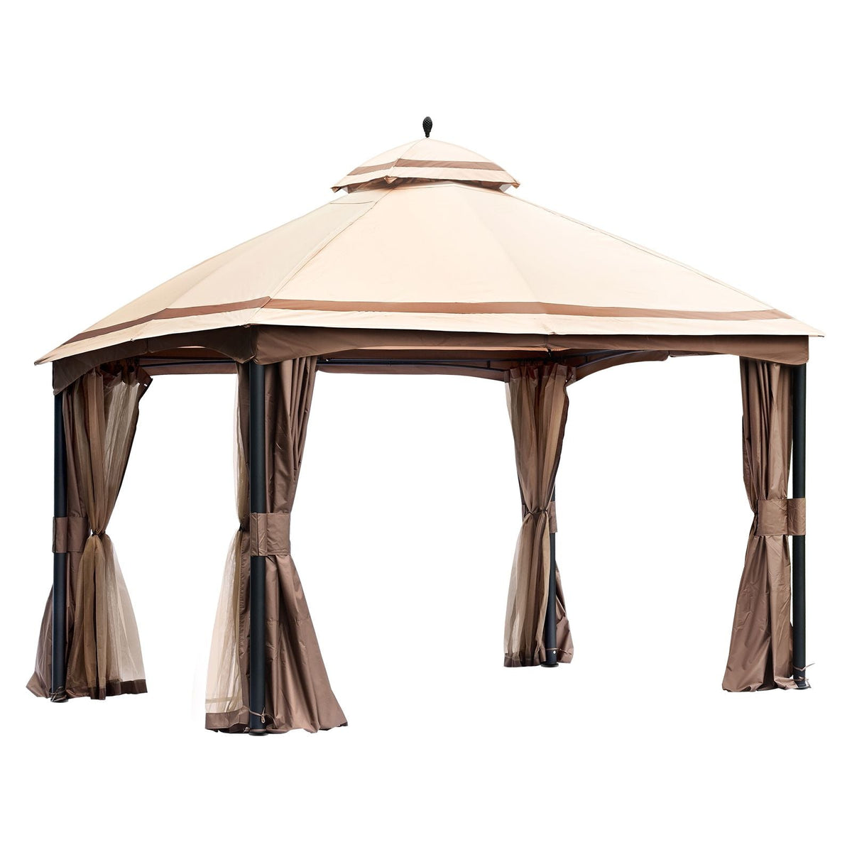 Patio Gazebo for 10-12 Person, 10 x 13 FT Backyard Gazebo, with Mosquito Netting, Metal Frame, and PU Coated 180G Polyester, Outdoor Canopy Shelter for Patio, Backyard, Lawn, Garden, Deck