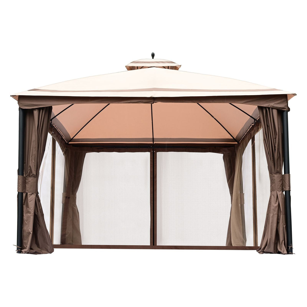 Patio Gazebo for 10-12 Person, 10 x 13 FT Backyard Gazebo, with Mosquito Netting, Metal Frame, and PU Coated 180G Polyester, Outdoor Canopy Shelter for Patio, Backyard, Lawn, Garden, Deck