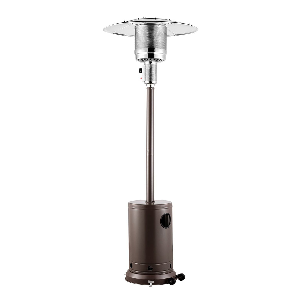 Patio Heater for Outdoor Use, 50000BTU Propane Heater Tall Hammered With Round Table Design, Metal Burner and Wheels, Fixed Outdoor Patio Flame Heater for Patio, Party, Backyard, Garden, Bronze