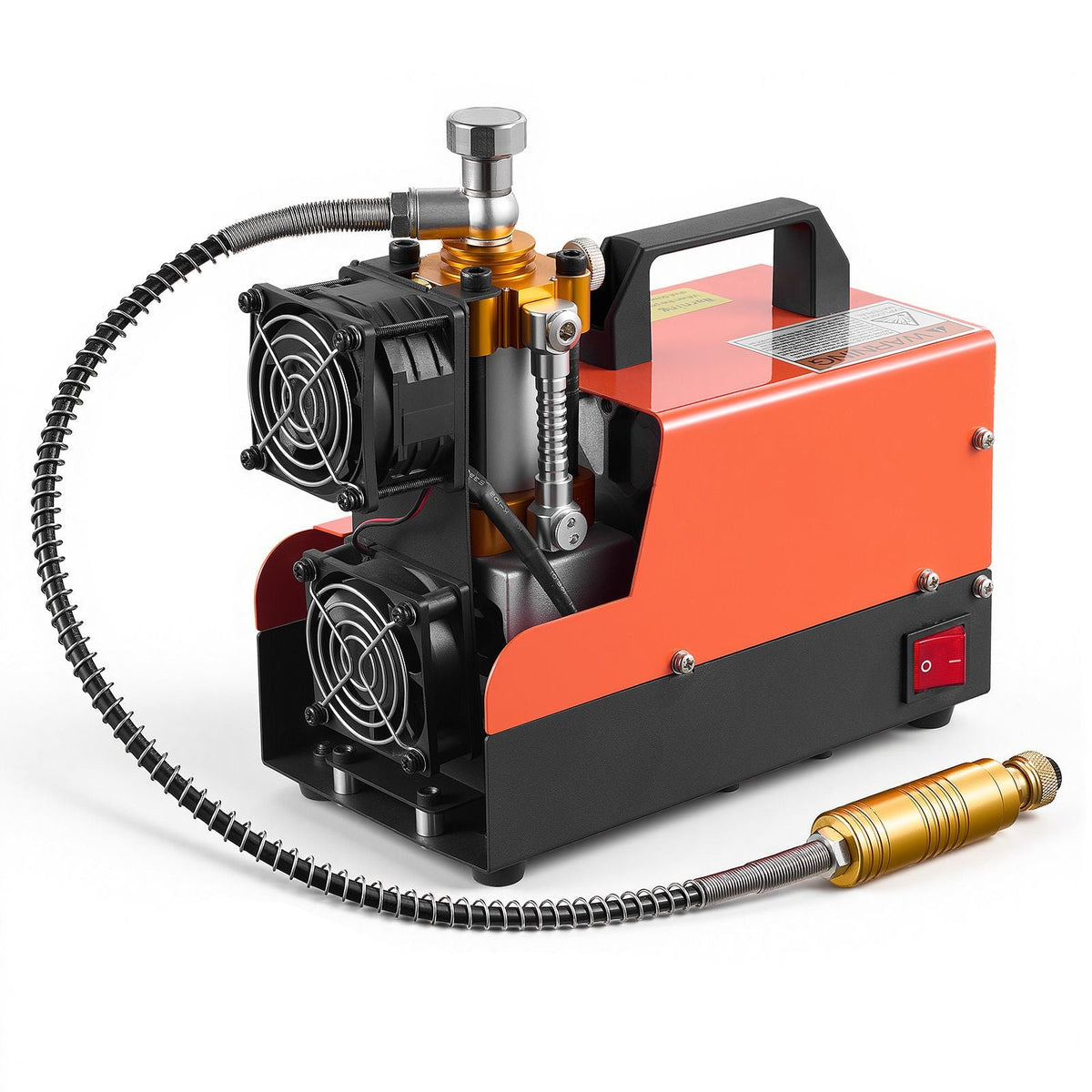 PCP Air Compressor 4500PSI PCP Airgun Compressor & External Converter, Manual Stop 250W DC12V/AC120V Portable Paintball Tank Compressors for Air Rifle, Scuba Diving Bottle