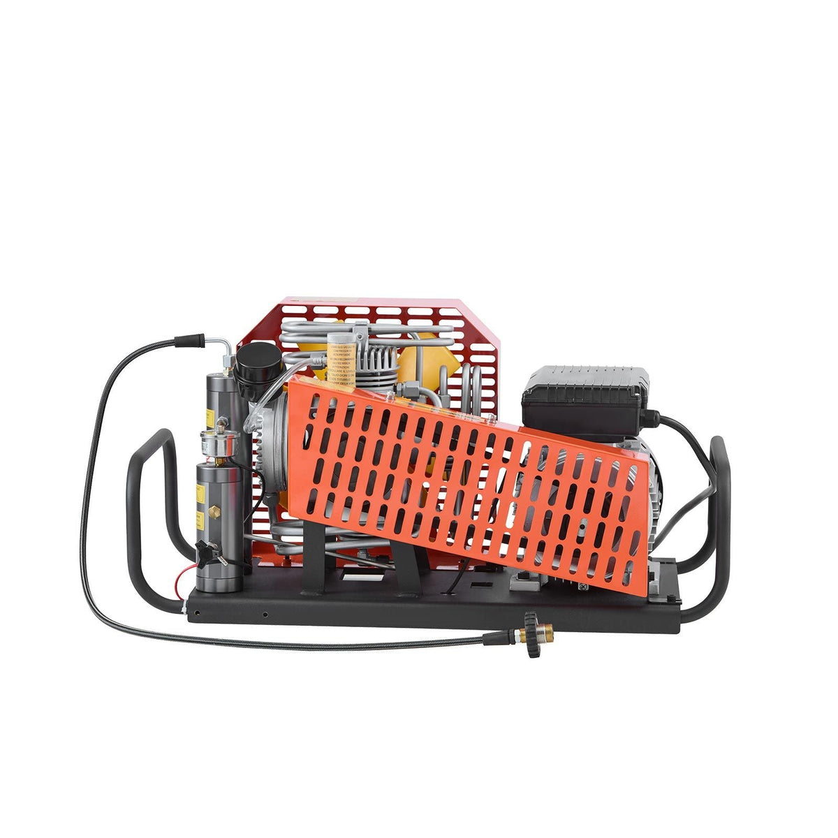PCP Air Compressor, 4500PSI/30Mpa Diving Scuba Tank Air Compressor, 60 L/min Four-Cylinder Auto Stop PCP Rifle Compressor Pump with Fan Cooling System for Scuba Tanks, Paintball, Firefighting