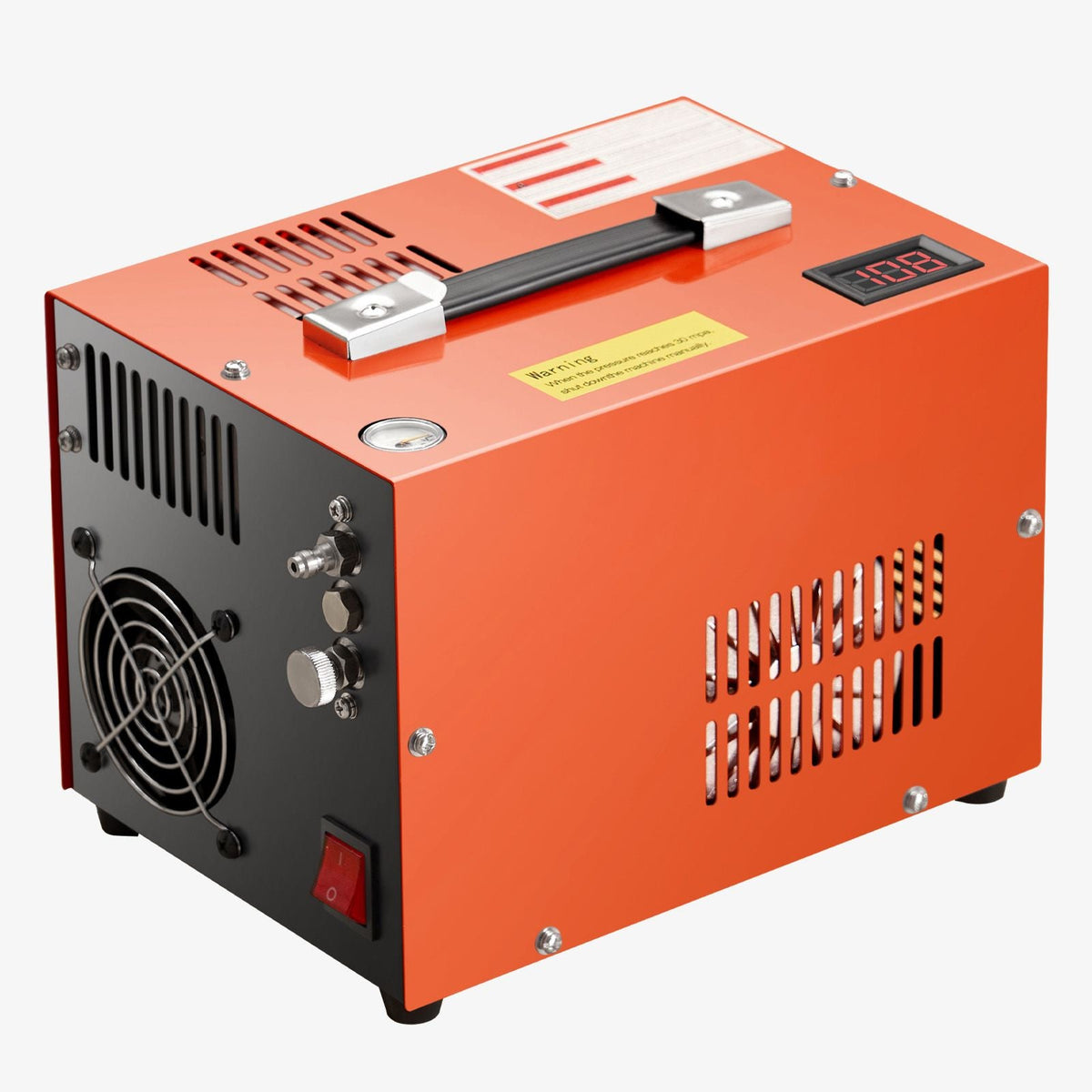 PCP Air Compressor, 4500PSI/30Mpa Portable PCP Airgun Compressor with Built-in Converter & Fan Cooling System, DC12V/AC120V Manual-Stop Air Rifle, Paintball and Scuba Tank Compressor Pump