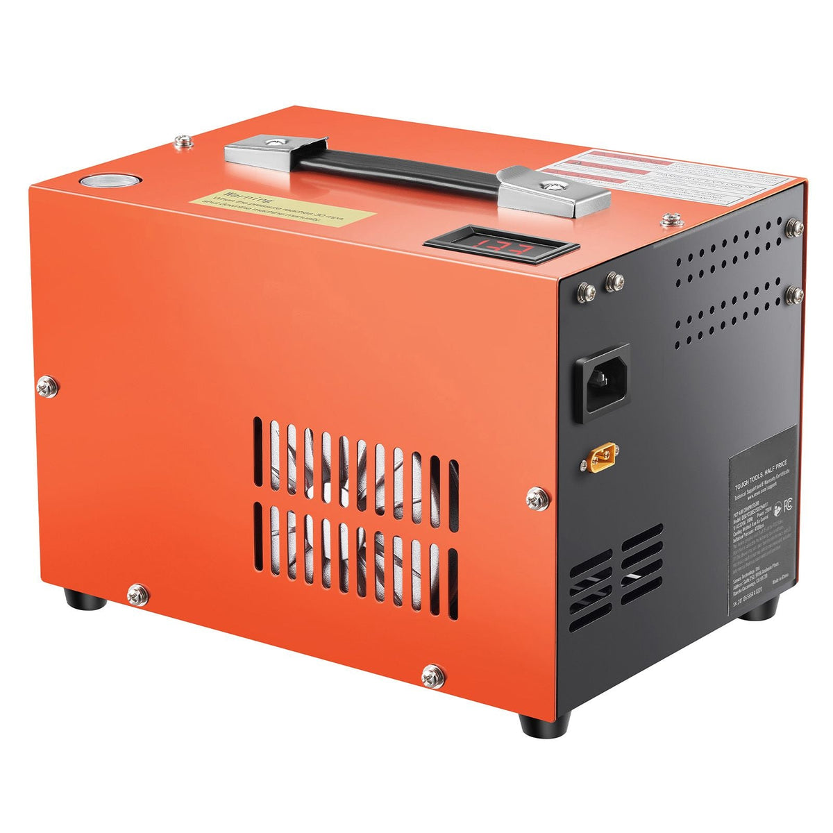 PCP Air Compressor, 4500PSI/30Mpa Portable PCP Airgun Compressor with Built-in Converter & Fan Cooling System, DC12V/AC120V Manual-Stop Air Rifle, Paintball and Scuba Tank Compressor Pump