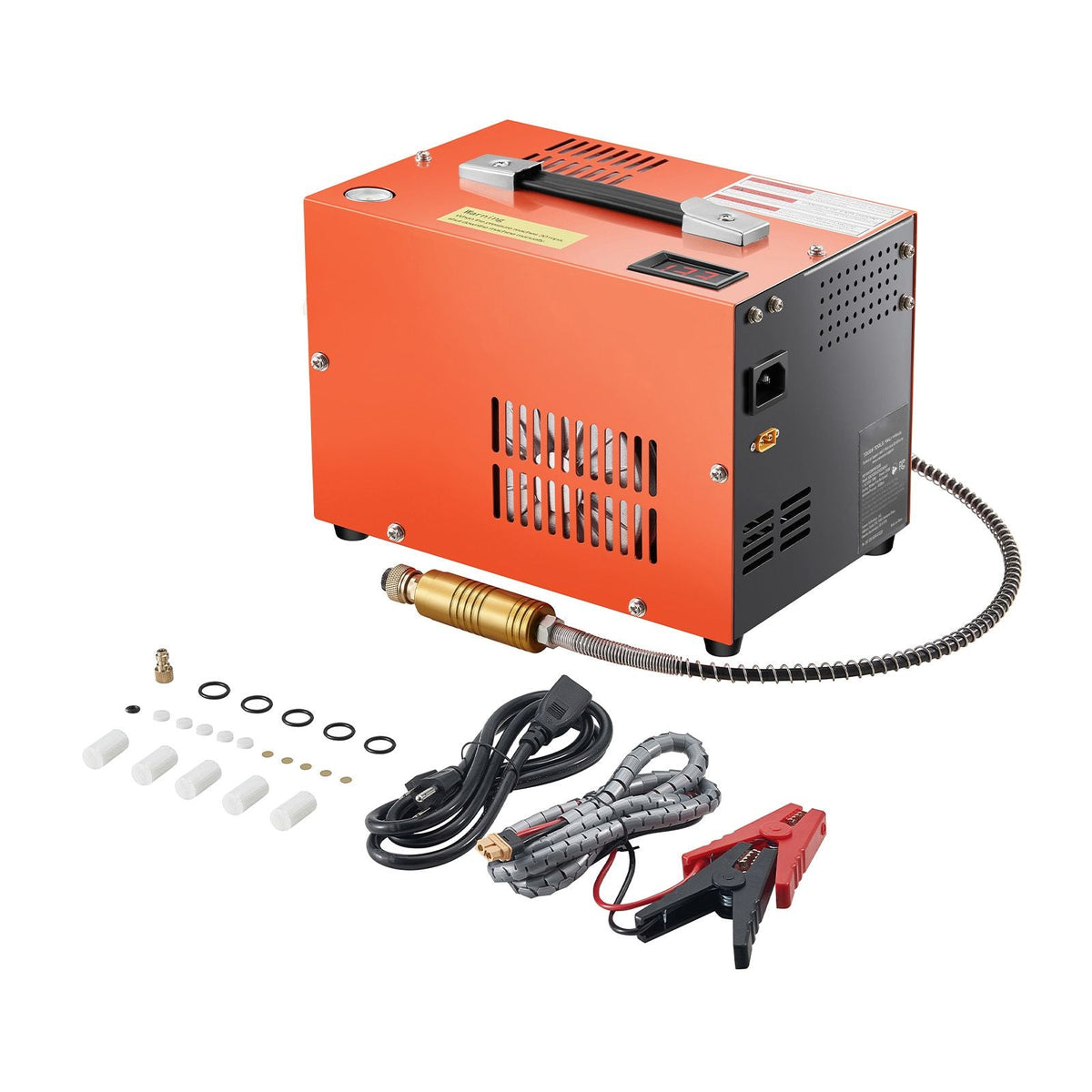 PCP Air Compressor, 4500PSI/30Mpa Portable PCP Airgun Compressor with Built-in Converter & Fan Cooling System, DC12V/AC120V Manual-Stop Air Rifle, Paintball and Scuba Tank Compressor Pump
