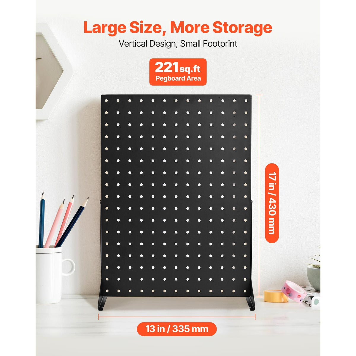 Pegboard Display Stand, 17 x 13 in Tabletop Pegboard Display Stand, Accessories Rack Organizer, Thickened Cold-Rolled Steel Peg Board Panel for Grocery Retail Store Jewelry Shop, Black (4 PCS)