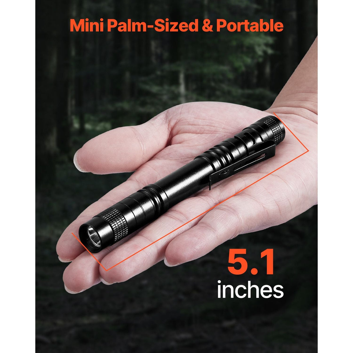 Pen Light, 2-Pack 100 Lumens Pocket Flashlight with Clip, IPX4 Waterproof Portable Penlight, Compact and Lightweight for Tight Spaces, Work, Inspection, Emergency, Mechanics, Outdoor Use