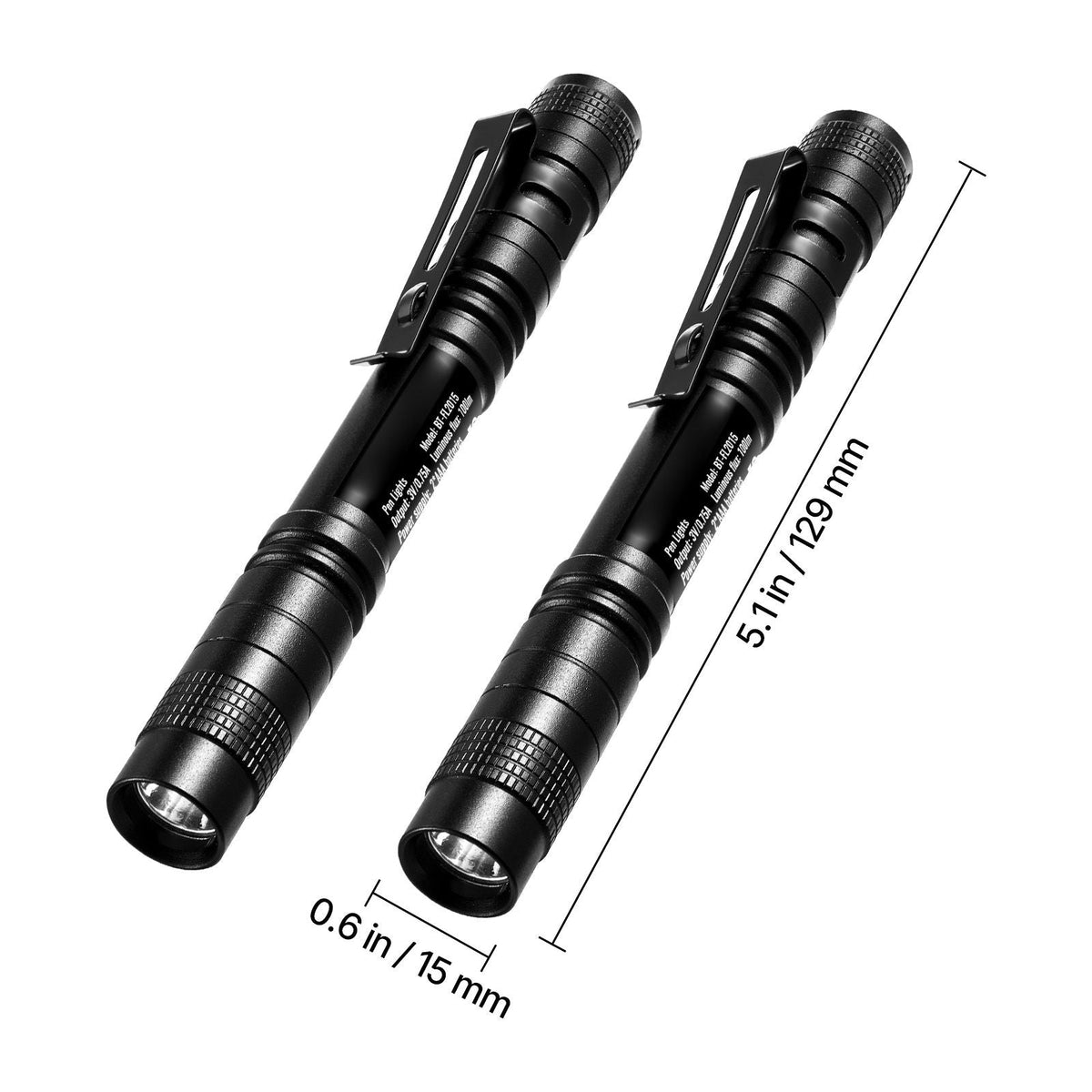 Pen Light, 2-Pack 100 Lumens Pocket Flashlight with Clip, IPX4 Waterproof Portable Penlight, Compact and Lightweight for Tight Spaces, Work, Inspection, Emergency, Mechanics, Outdoor Use