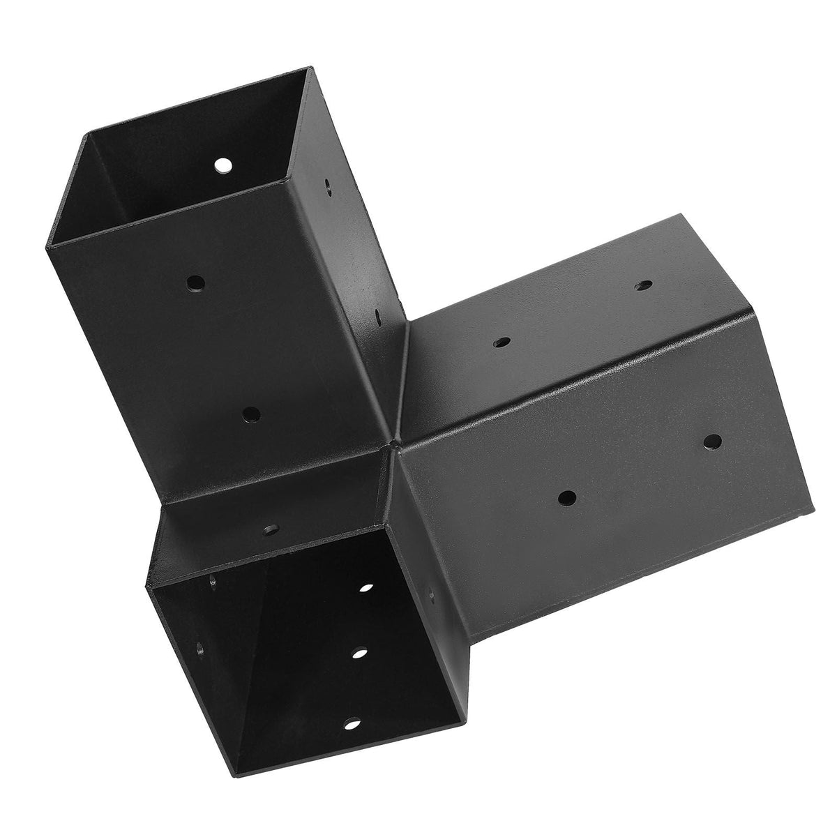 Pergola Kit, 4x4 Inch 3-Way Slanted Bracket for 3.5x3.5 Inch Wood Beams in Actual Size, Carbon Steel Pergola Bracket with Screws and Post Bases, for Outdoor Wood Pergolas, Gazebos, Sheds, 8 Pcs