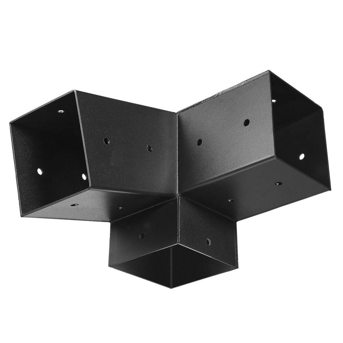 Pergola Kit, 4x4 Inch 3-Way Slanted Bracket for 3.5x3.5 Inch Wood Beams in Actual Size, Carbon Steel Pergola Bracket with Screws and Post Bases, for Outdoor Wood Pergolas, Gazebos, Sheds, 8 Pcs