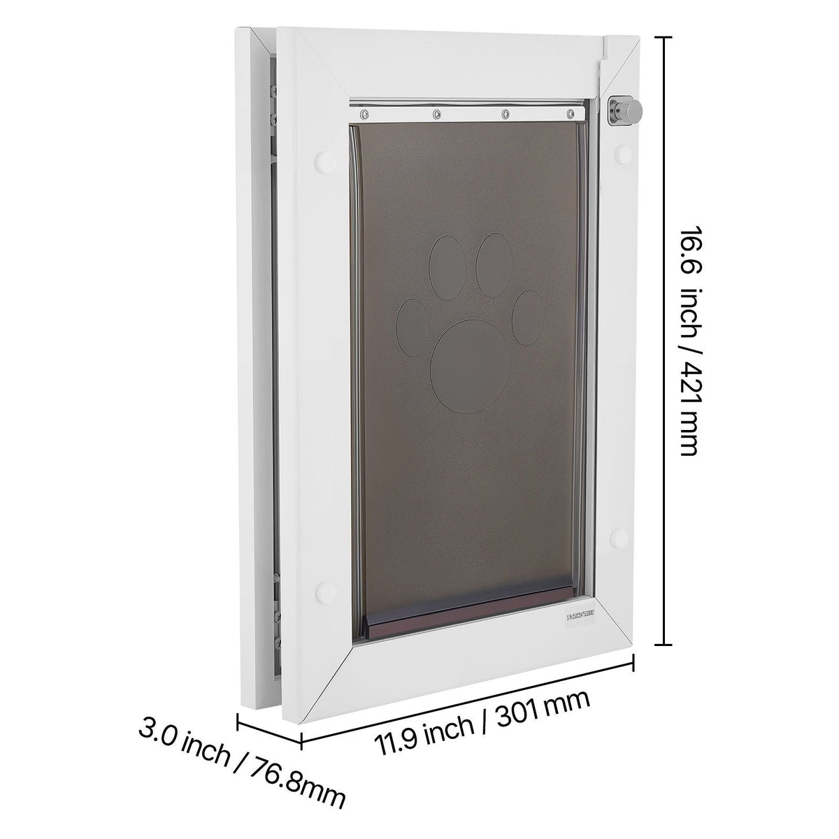 Pet Door, Medium, with Three Magnetic Flaps and Metal Frame, Strong and Weatherproof Dog Door for Interior and Exterior Doors, Easy to Install, Easy In-and-Out Access for Doggies, White
