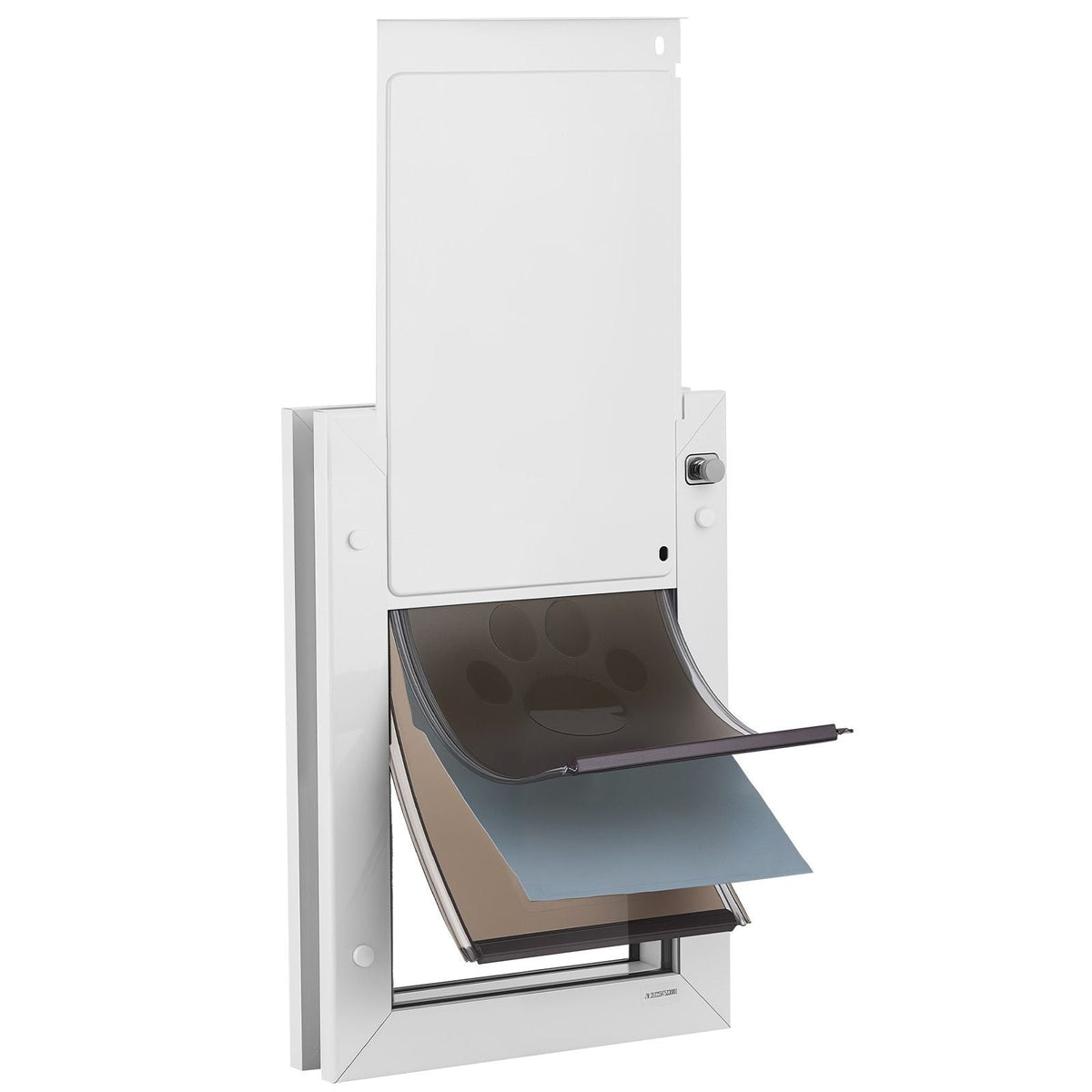Pet Door, Medium, with Three Magnetic Flaps and Metal Frame, Strong and Weatherproof Dog Door for Interior and Exterior Doors, Easy to Install, Easy In-and-Out Access for Doggies, White
