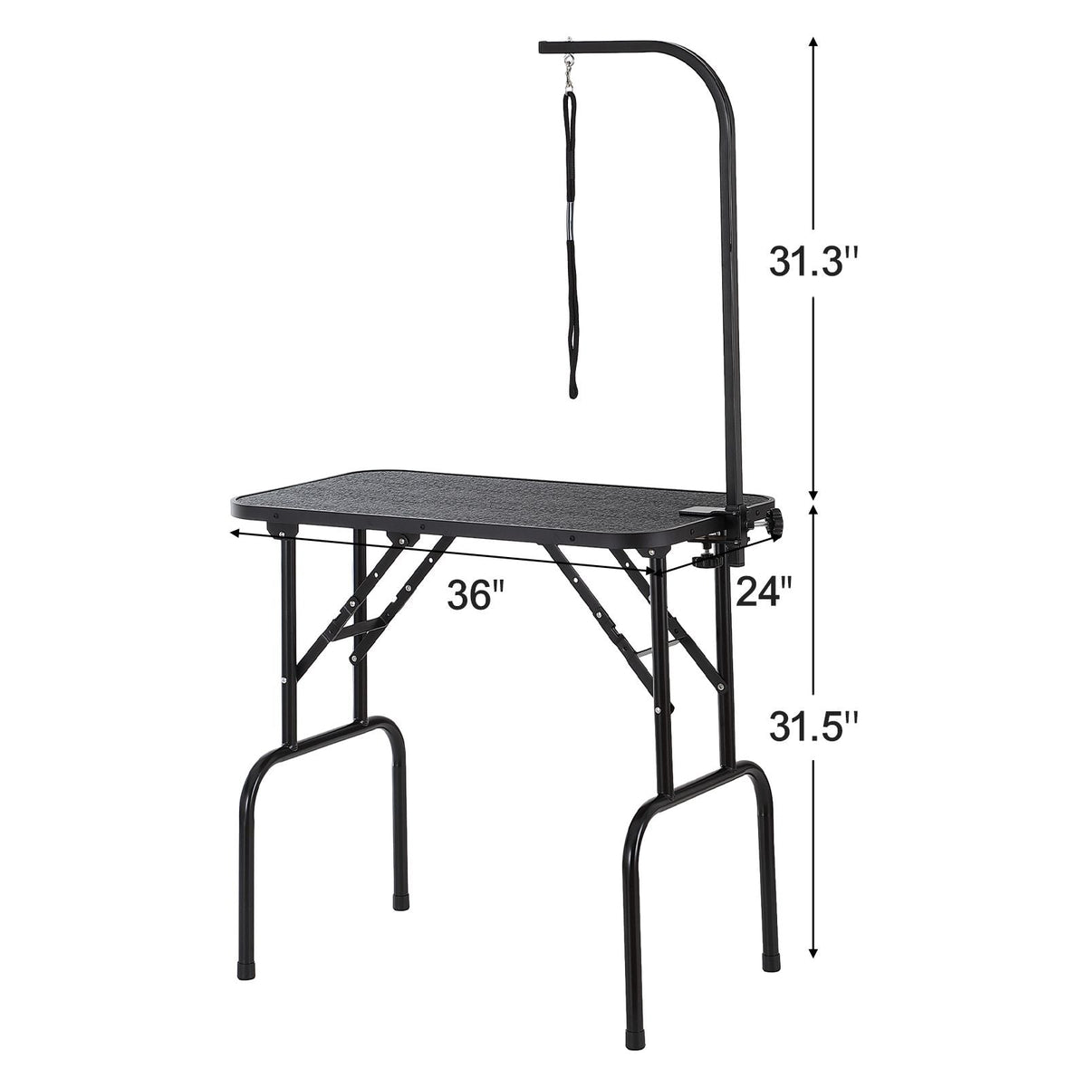 Pet Grooming Table Arm with Clamp, 32''x18'' Dog Grooming Station, Foldable Pets Grooming Stand for Medium and Small Dogs, Free No Sit Haunch Holder with Grooming Loop, Bearing 220lbs