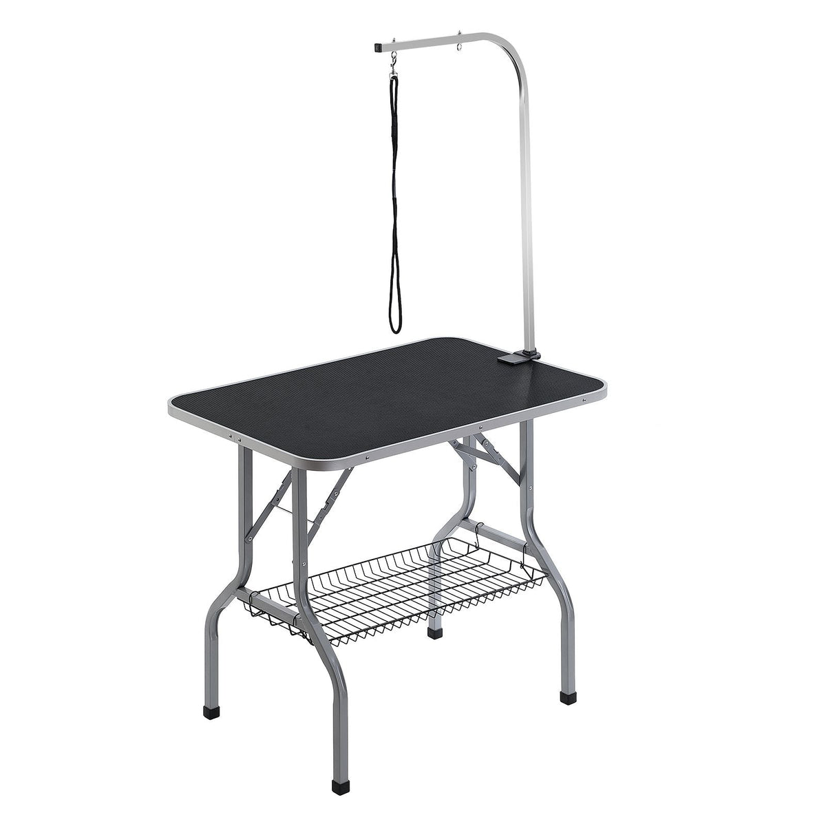 Pet Grooming Table Arm with Clamp, 36''x24'' Dog Grooming Station, Foldable Pets Grooming Stand for Medium and Small Dogs, Free No Sit Haunch Holder with Grooming Loop, Bearing 330lbs