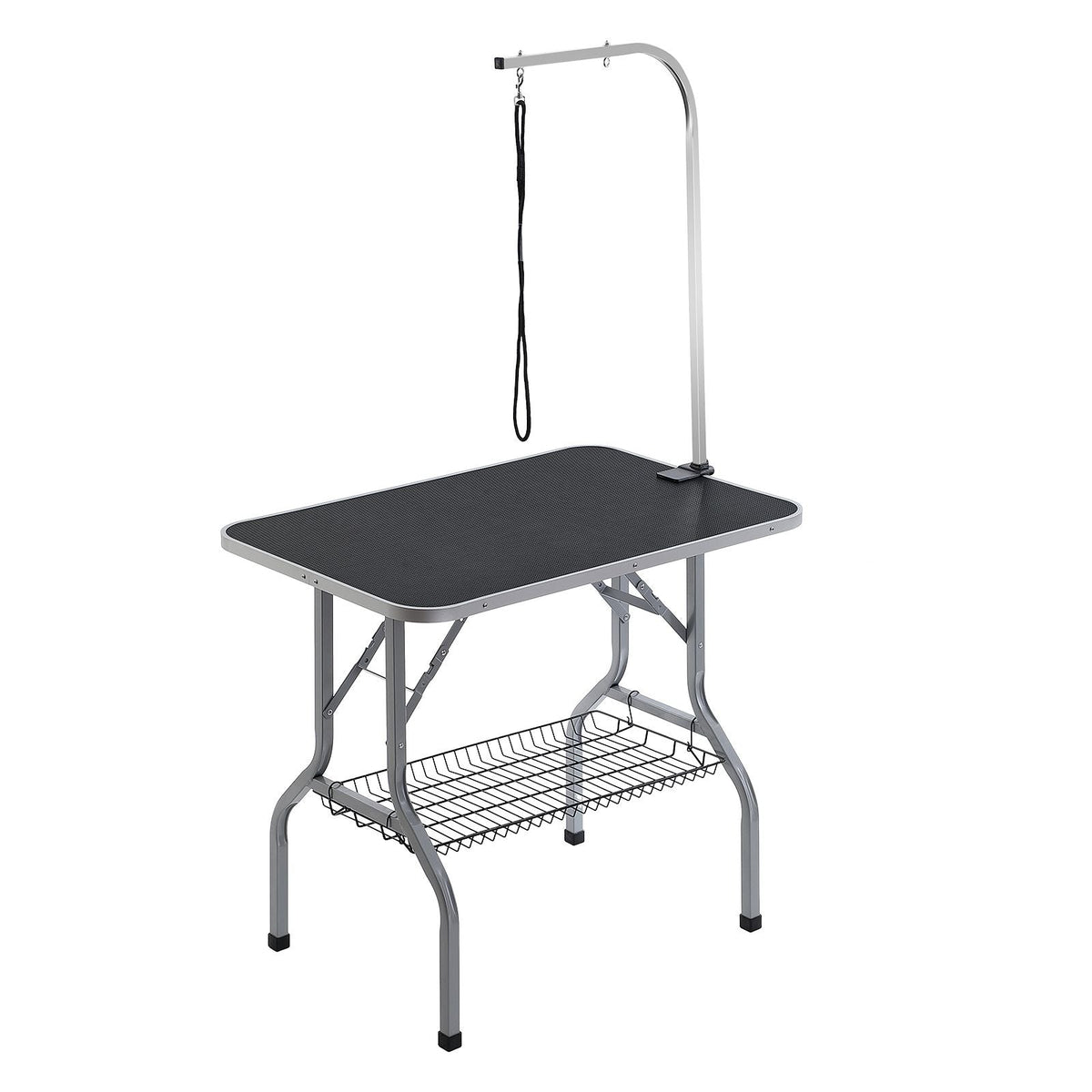 Pet Grooming Table Arm with Clamp, 36''x24'' Dog Grooming Station, Foldable Pets Grooming Stand for Medium and Small Dogs, Free No Sit Haunch Holder with Grooming Loop, Bearing 330lbs