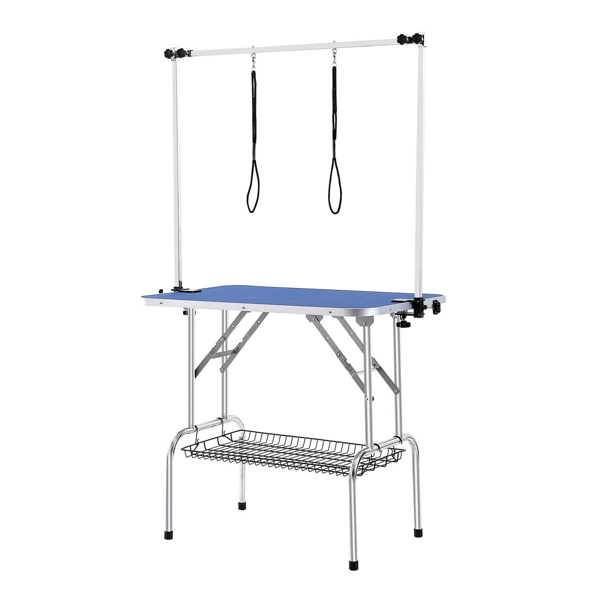 Pet Grooming Table Two Arms with Clamp, 36''x24'' Dog Grooming Station, Foldable Pets Grooming Stand for Medium and Small Dogs, Free No Sit Haunch Holder with Grooming Loop, Bearing 330lbs