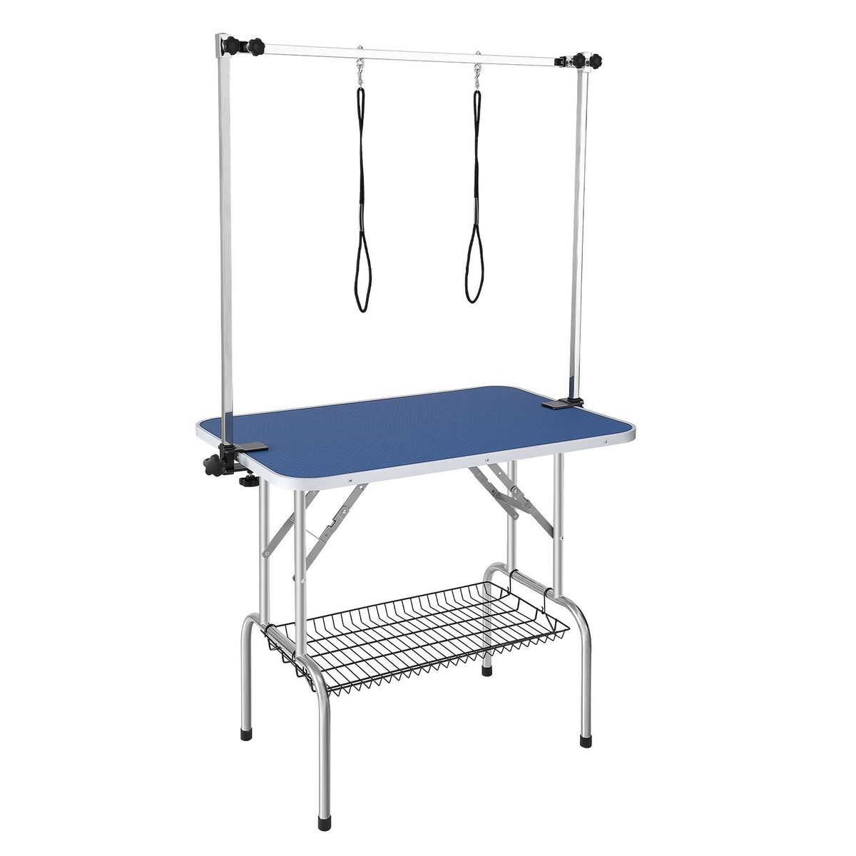 Pet Grooming Table Two Arms with Clamp, 36''x24'' Dog Grooming Station, Foldable Pets Grooming Stand for Medium and Small Dogs, Free No Sit Haunch Holder with Grooming Loop, Bearing 330lbs