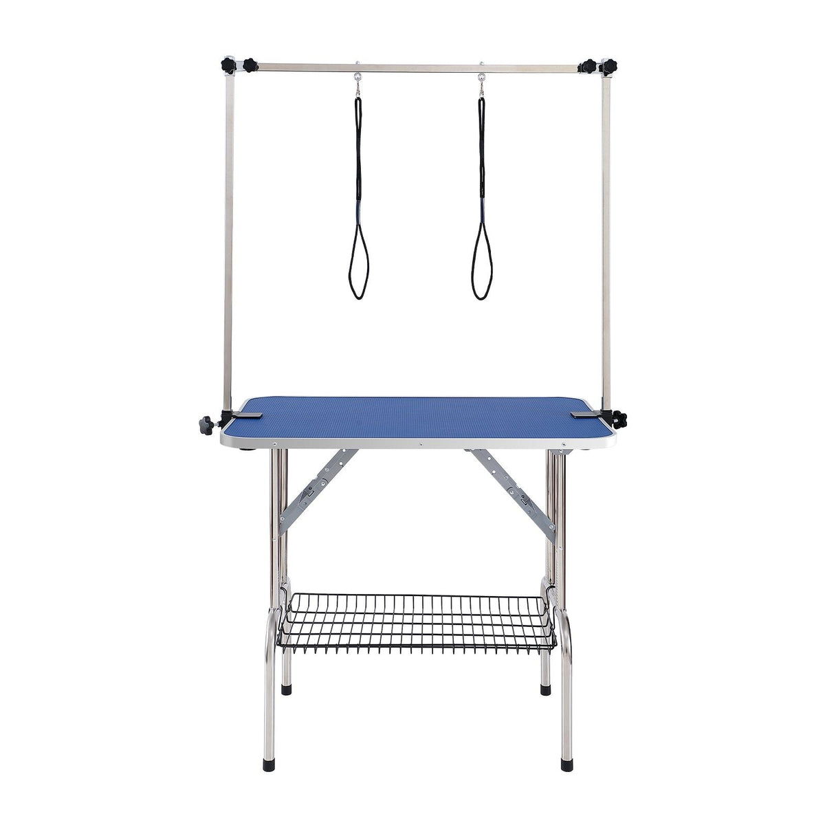 Pet Grooming Table Two Arms with Clamp, 36''x24'' Dog Grooming Station, Foldable Pets Grooming Stand for Medium and Small Dogs, Free No Sit Haunch Holder with Grooming Loop, Bearing 330lbs
