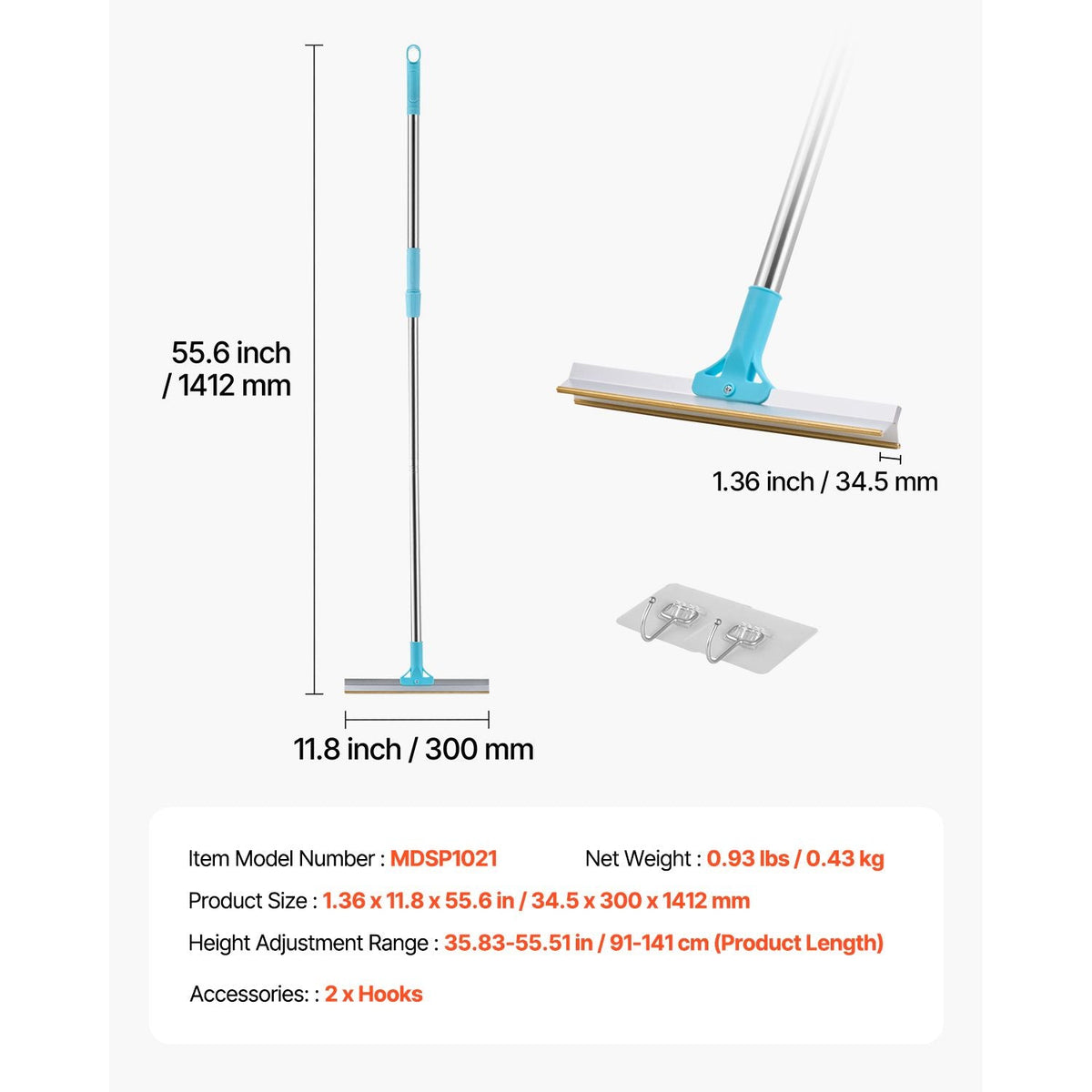Pet Hair Carpet Rake, 35.83-55.51 in Adjustable Long Handle Pet Hair Removal Broom, Reusable Advanced Lint Remover Scraper Dog Cat Fur Cleaning, for Carpet Rugs Mats Couch Furniture Cat Tree