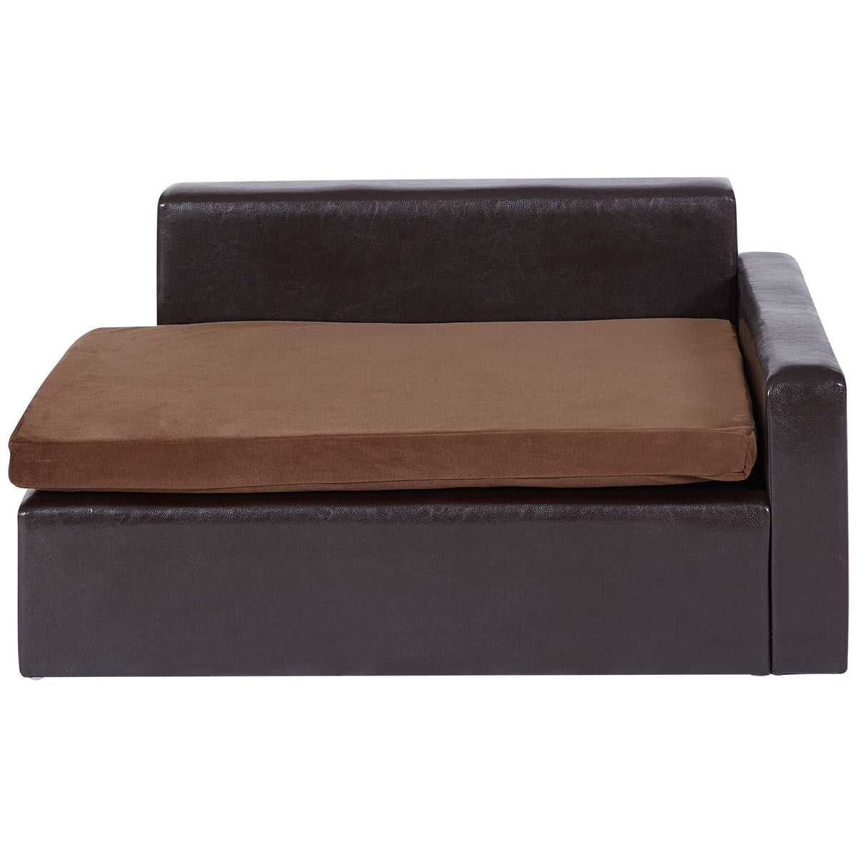 Pet Sofa, Dog Couch for Medium-Sized Dogs and Cats, Soft Leather Dog Sofa Bed, 110 lbs Loading Cat Sofa, Black