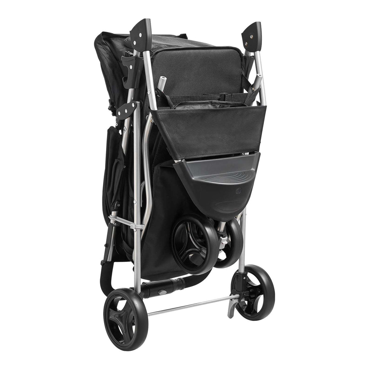 Pet Stroller, 35 lbs Weight Capacity, Foldable Dog Stroller Cart, 3 Wheels Cats Stroller with Mesh Windows and Cup Holders, Portable Pet Carrier Stroller with Brake, for Small to Medium Pets