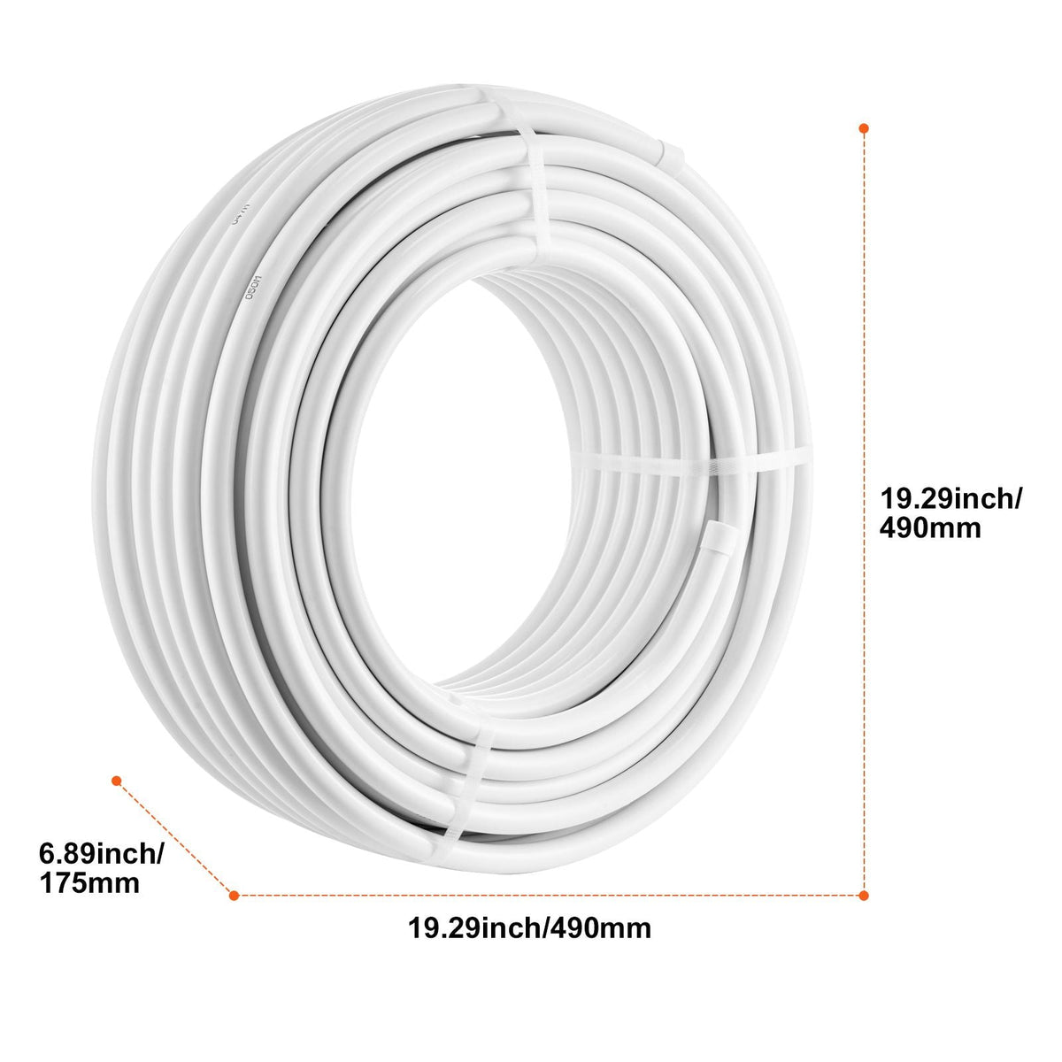 PEX-AL-PEX Tube, 164 ft, 0.79'' Diameter Aluminum-Plastic Composite Pipe Oxygen Barrier Radiant Floor PEX Pipe, 0.08'' Thickness Radiant Heat Floor Plumbing Inner Aluminum Layer PEX Tubing Pipe