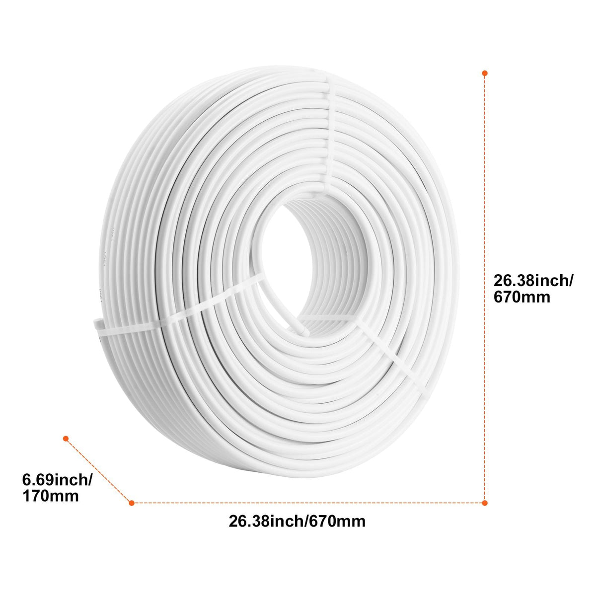 PEX-AL-PEX Tube, 656ft, 5/8'' Diameter Aluminum-Plastic Composite Pipe Oxygen Barrier Radiant Floor PEX Pipe, 0.08'' Thickness Radiant Heat Floor Plumbing Inner Aluminum Layer PEX Tubing Pipe