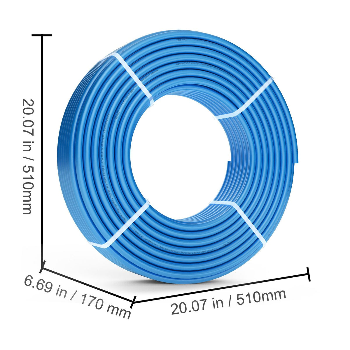 PEX Pipe 1/2 Inch, 300 Feet Length PEX-B Flexible Pipe Tubing for Potable Water, Pex Water Lines for Hot/Cold Water & Easily Restore, Plumbing Applications with Free Cutter & Clamps ,Blue