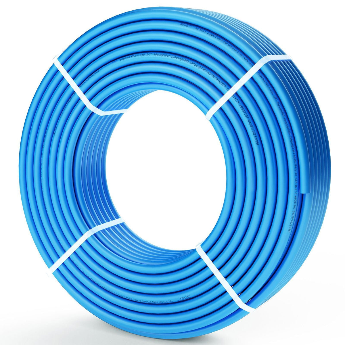 PEX Pipe 1/2 Inch, 300 Feet Length PEX-B Flexible Pipe Tubing for Potable Water, Pex Water Lines for Hot/Cold Water & Easily Restore, Plumbing Applications with Free Cutter & Clamps ,Blue