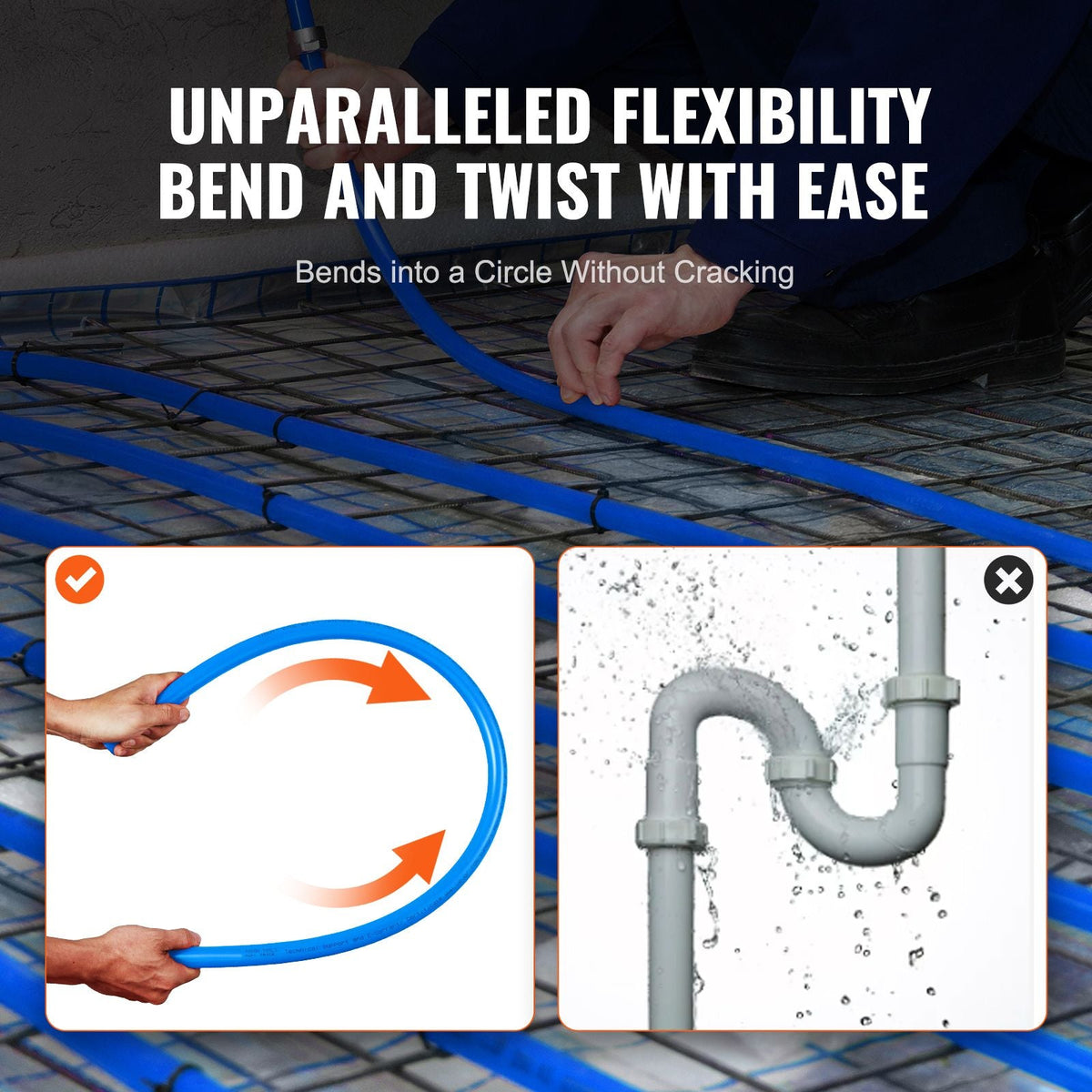PEX Pipe 3/4 Inch, 100 Feet Length PEX-A Flexible Pipe Tubing for Potable Water, Pex Water Lines for Hot/Cold Water & Easily Restore, Plumbing Applications with Free Cutter,Blue