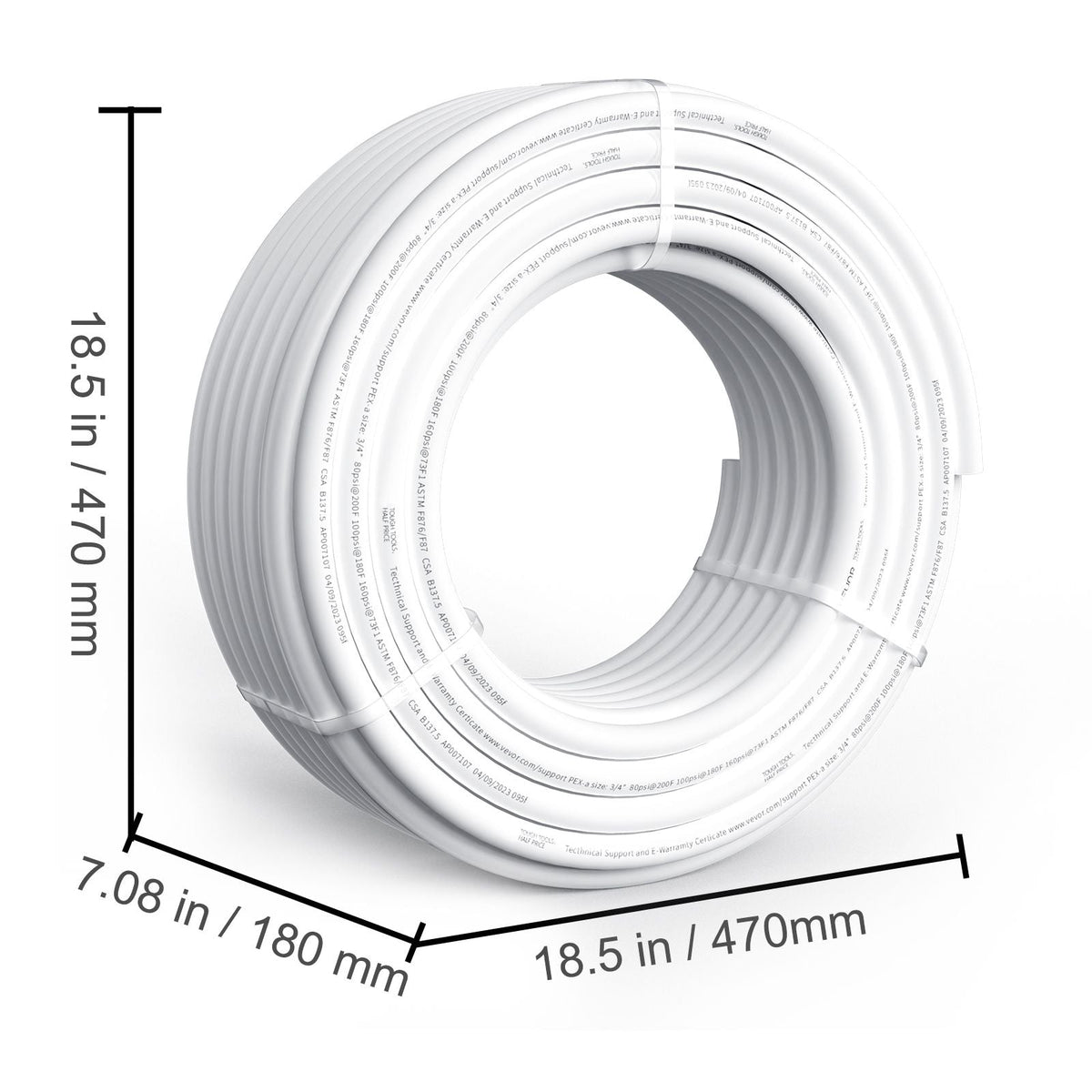 PEX Pipe 3/4 Inch, 100 Feet Length PEX-A Flexible Pipe Tubing for Potable Water, Pex Water Lines for Hot/Cold Water & Easily Restore, Plumbing Applications with Free Cutter,White