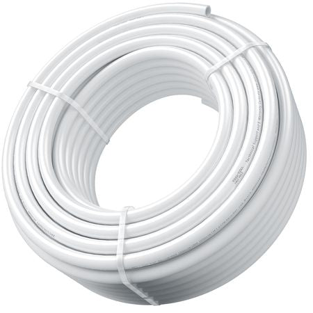 PEX Pipe 3/4 Inch, 100 Feet Length PEX-B Flexible Pipe Tubing for Potable Water, Pex Water Lines for Hot/Cold Water & Easily Restore, Plumbing Applications with Free Cutter & Clamps ,White