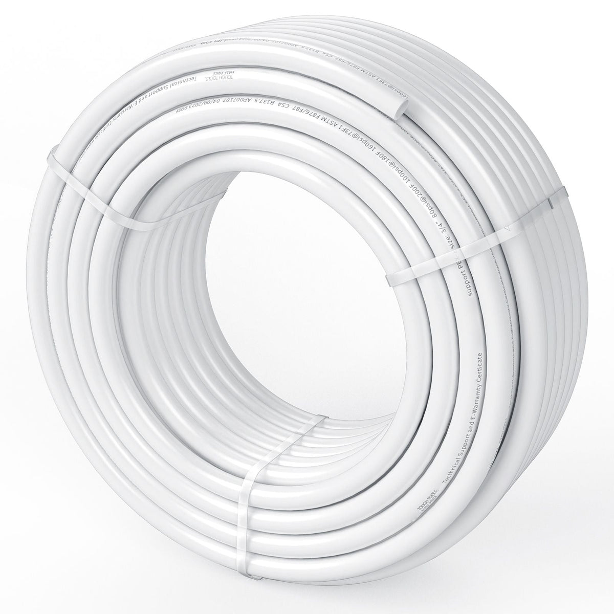 PEX Pipe 3/4 Inch, 100 Feet Length PEX-B Flexible Pipe Tubing for Potable Water, Pex Water Lines for Hot/Cold Water & Easily Restore, Plumbing Applications with Free Cutter & Clamps ,White