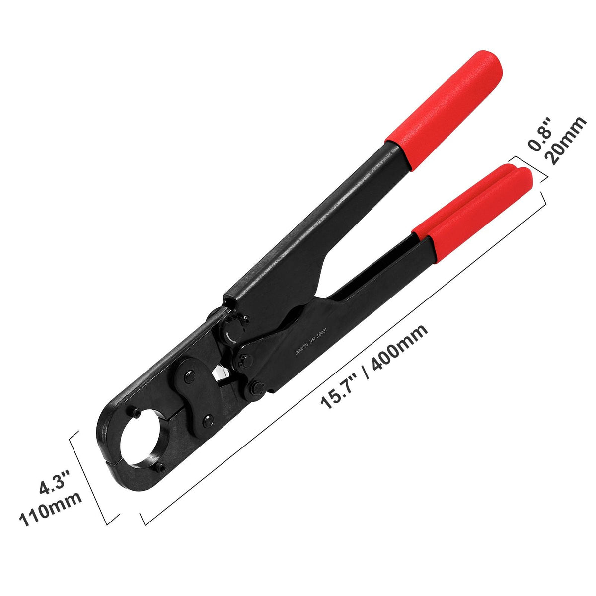 PEX Pipe Crimping Tool Kit, Pro Press Crimper for 3/8", 1/2", 3/4", 1" Crimp Rings, with 3 Jaw Dies, PEX Tubing Cutter, Go/No-Go Gauge, Copper Ring Removal Tool, Meets ASTM F1807 Standards