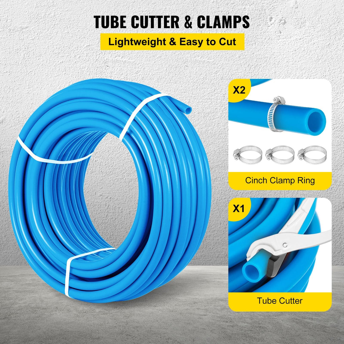 Pex Tubing, 1\" Pex Pipe 300ft Flexible Pex Hose Non Oxygen Barrier Pex Tube Coil 80-160psi Pex Water Line Blue Pex Piping for Hot & Cold Water Plumbing Open Loop Radiant Floor Heating System