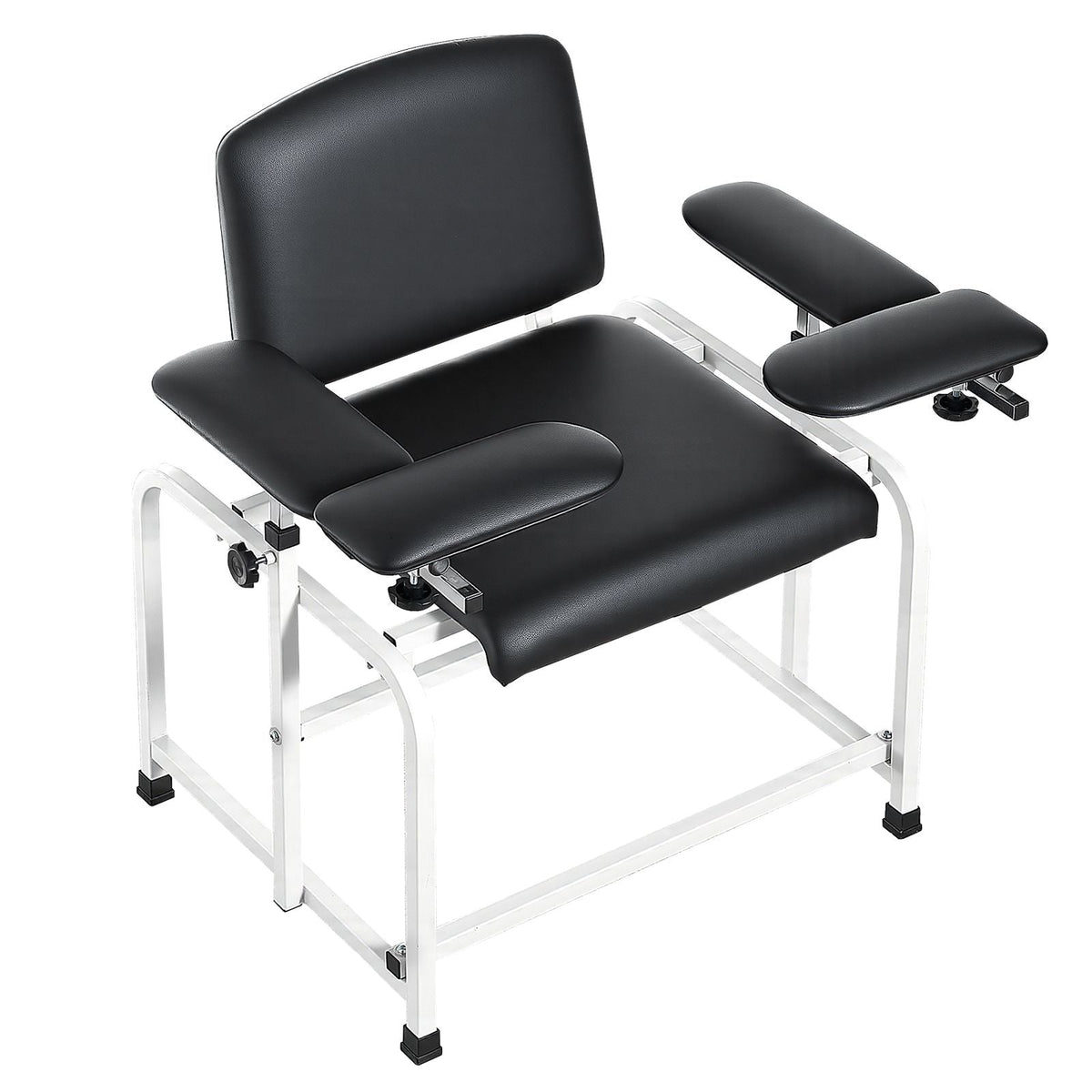 Phlebotomy Chair 750LBS Capacity Blood Draw Medical Chair, Comfortable Blood Drawing Chairs with Adjustable Armrests, Soft Padded Seat, Easy-to-Clean PVC Leather for Hospitals Clinics
