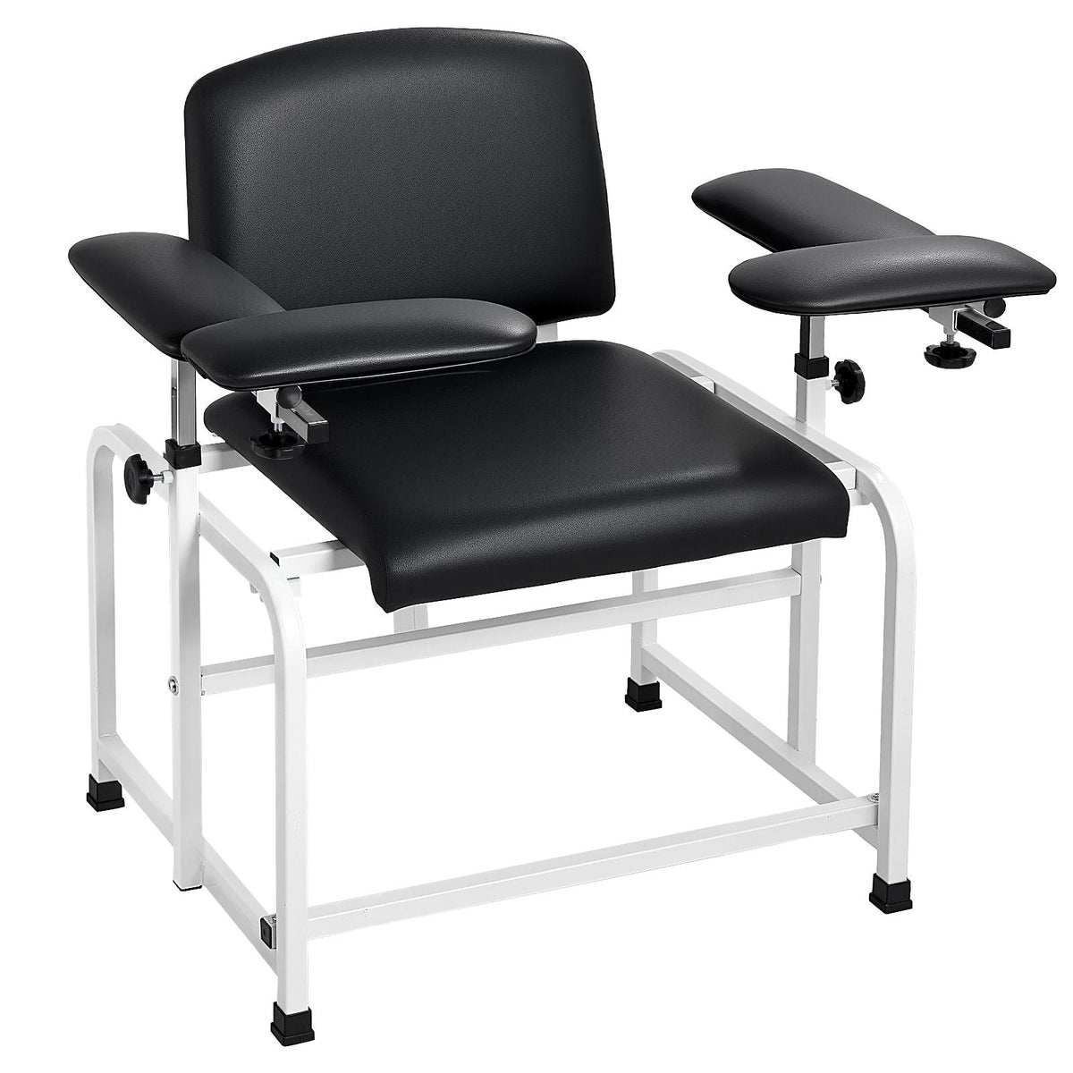 Phlebotomy Chair 750LBS Capacity Blood Draw Medical Chair, Comfortable Blood Drawing Chairs with Adjustable Armrests, Soft Padded Seat, Easy-to-Clean PVC Leather for Hospitals Clinics