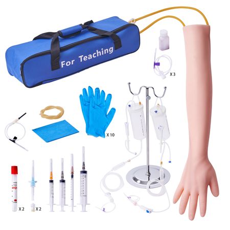 Phlebotomy Practice Kit, IV Venipuncture Intravenous Training Kit, High Simulation IV Practice Arm Kit with Carrying Bag, Practice and Perfect IV Skills, for Students Nurses and Professionals