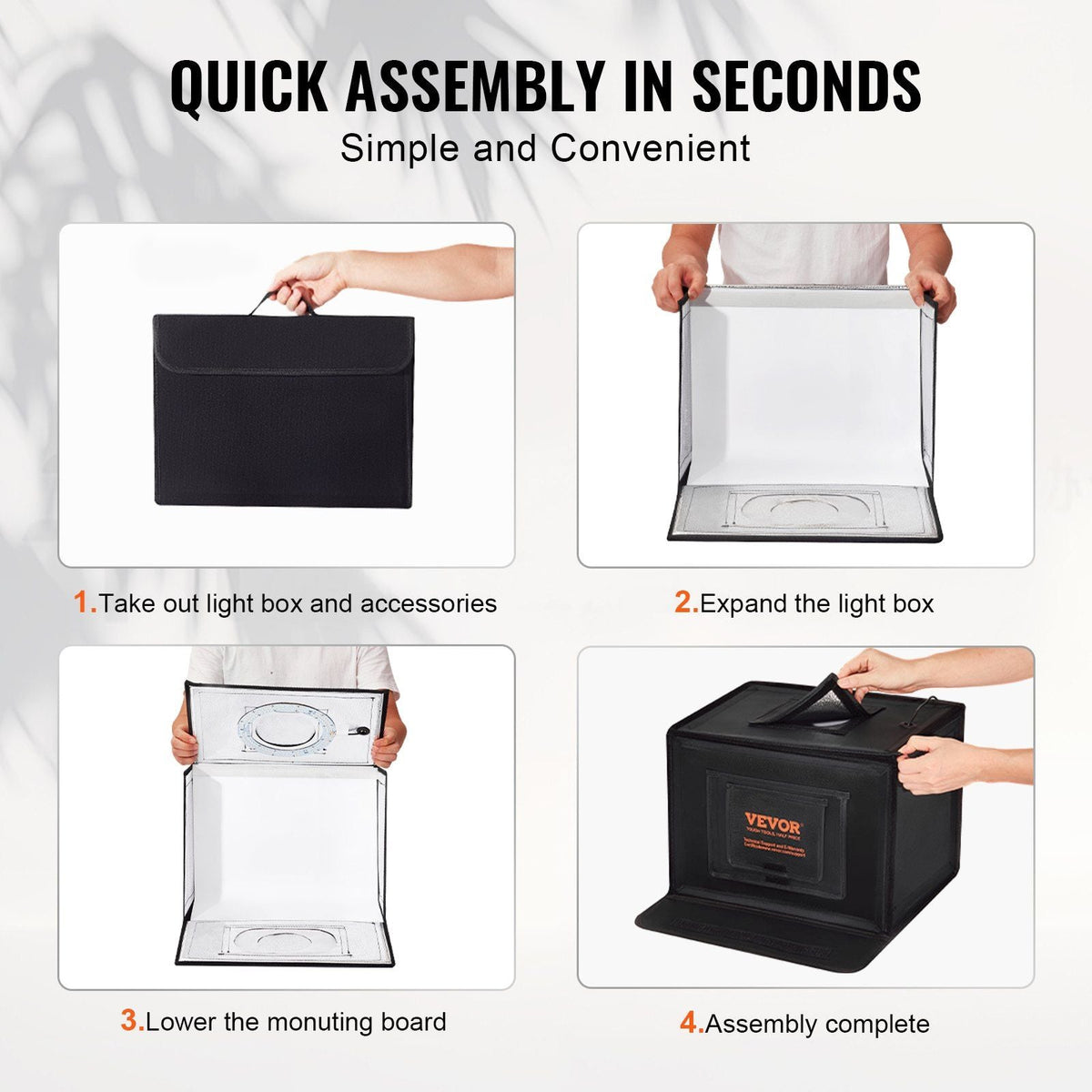 Photo Studio Light Box, 12" x 12", 3000-5600K Adjustable 3 Color Temperatures Professional Shooting Tent Kit with 120 LED 6 Backdrops Soft Light Cloth, High CRI ≥ 95 for Small Size Products