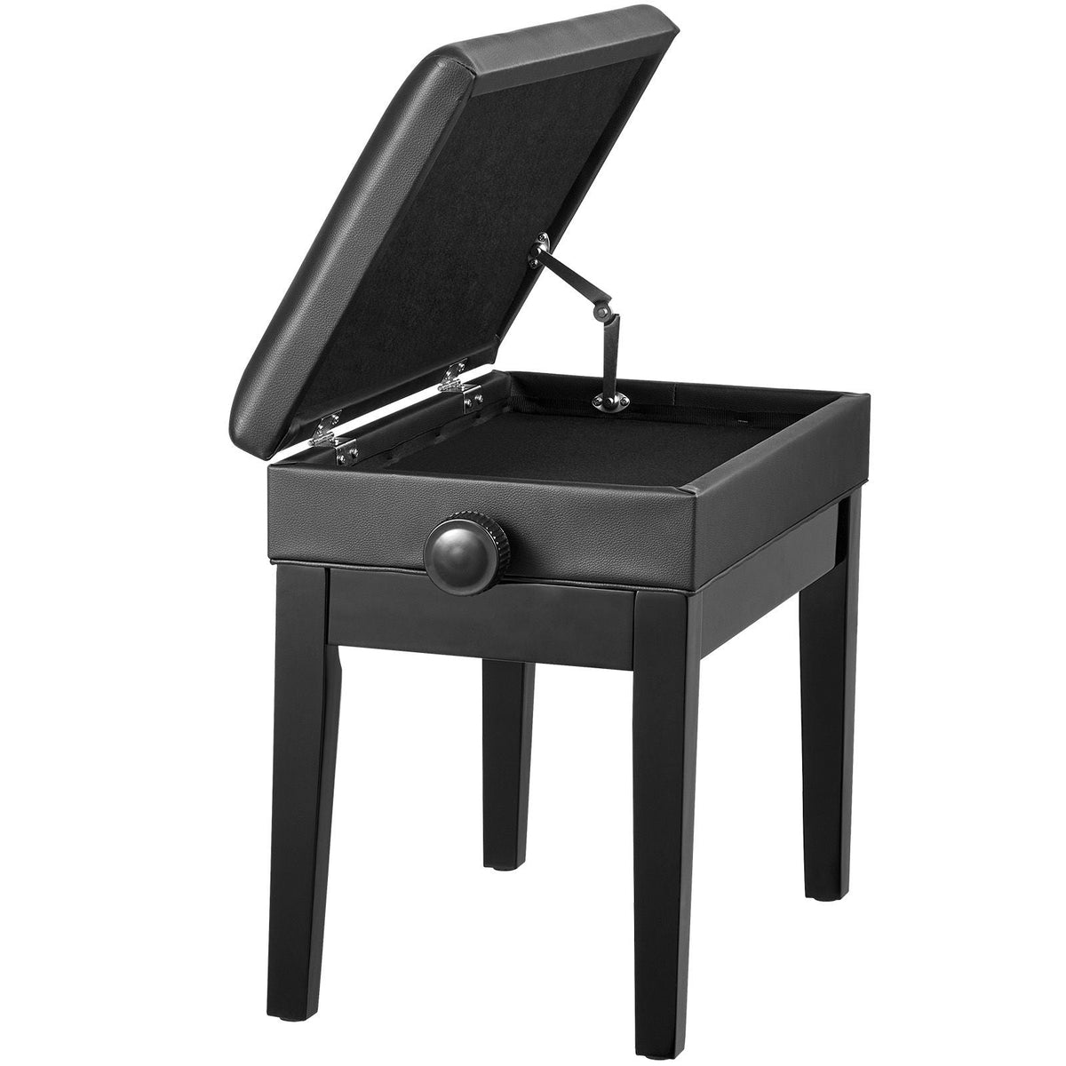 Piano Bench, 22" x 13" x 19.3", Keyboard Piano Chair with 19.3"-22.8" Adjustable Height, Padded Cushion, Storage Compartment for Music Books, Wooden Piano Stool Seat, for Vanity, Living Room