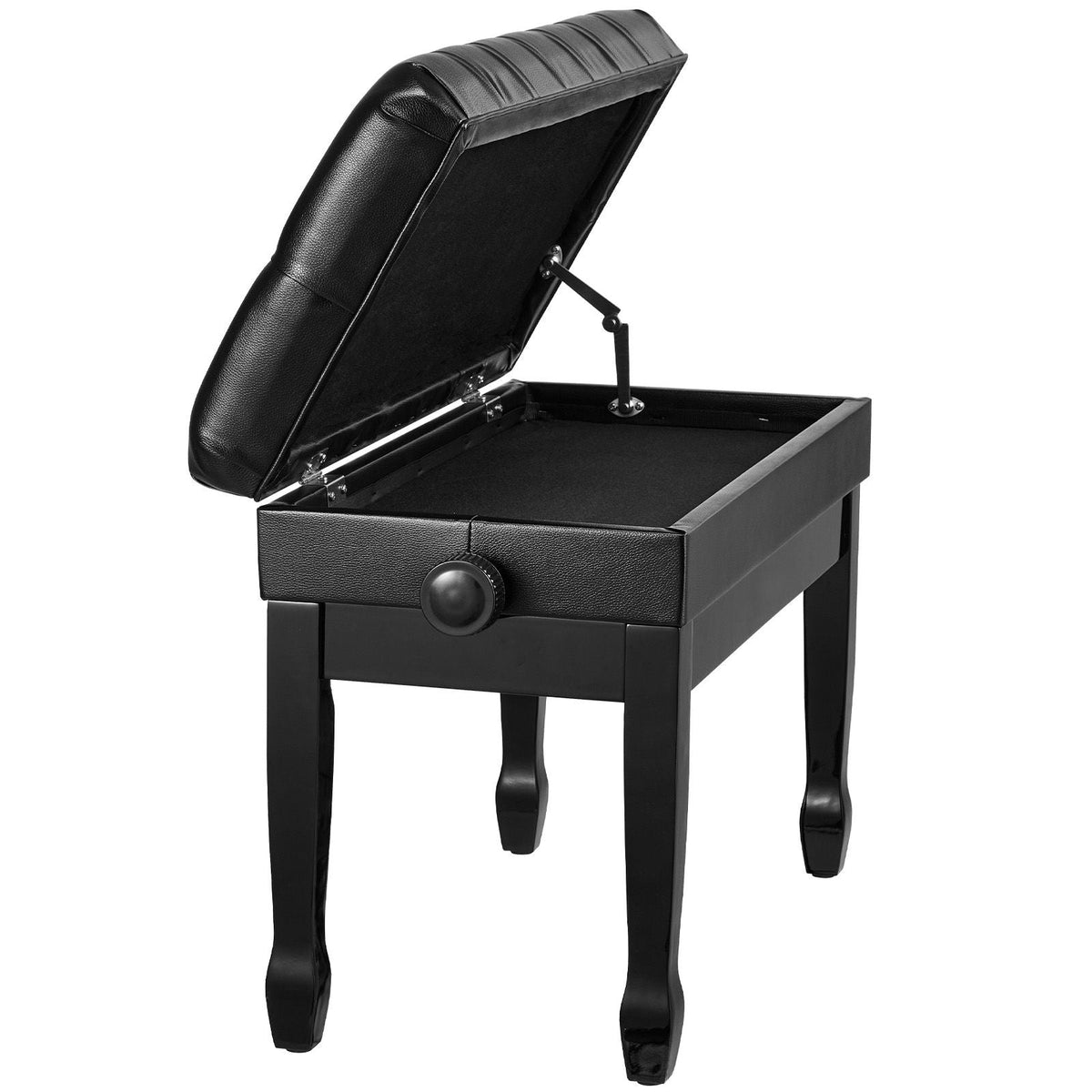 Piano Bench, 29.5" x 14" x 20.3", Duet Keyboard Piano Chair with 20.3"-23.4' Adjustable Height, Padded Cushion, Storage Compartment for Music Books, Wooden Piano Stool Seat, for Vanity, Bedroom