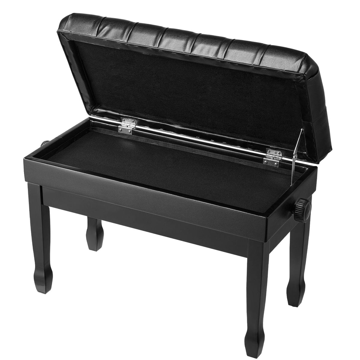 Piano Bench, 29.5" x 14" x 20.3", Duet Keyboard Piano Chair with 20.3"-23.4' Adjustable Height, Padded Cushion, Storage Compartment for Music Books, Wooden Piano Stool Seat, for Vanity, Bedroom