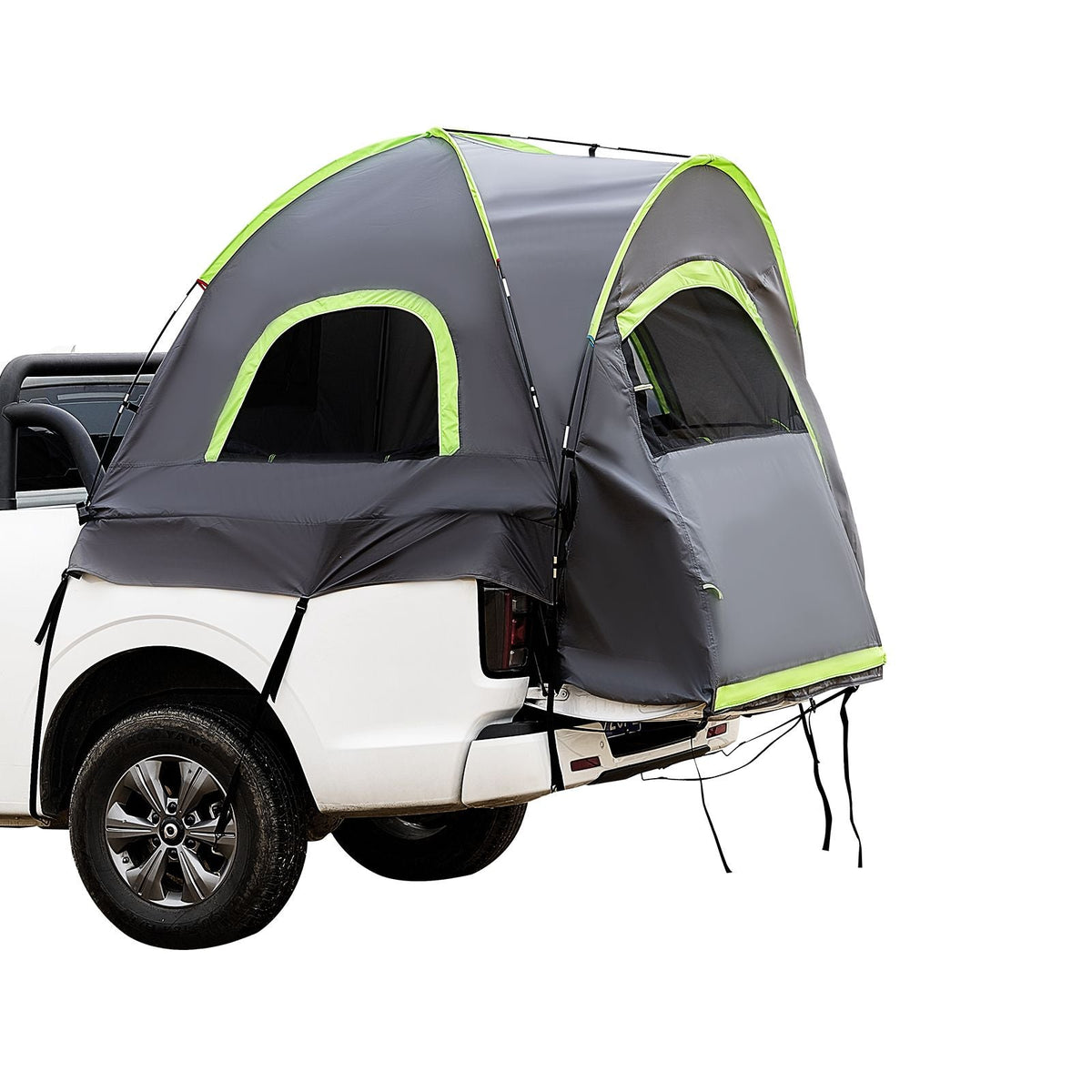 Pickup Truck Tent, Fit 5.0-5.2 ft Truck Tents for Camping, Waterproof PU2000mm 2-3 Person Sleeping Truck Bed Tent with Double Layer Design Windows, Sturdy Truck Bed Camper Shell with Storage Bag